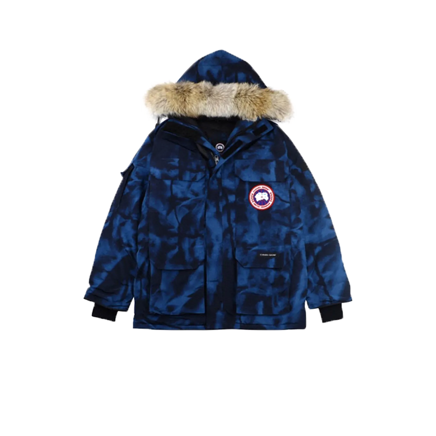 08 CANADA GOOSE EXPEDITION PARKA BLUE ABSTRACT CAMO