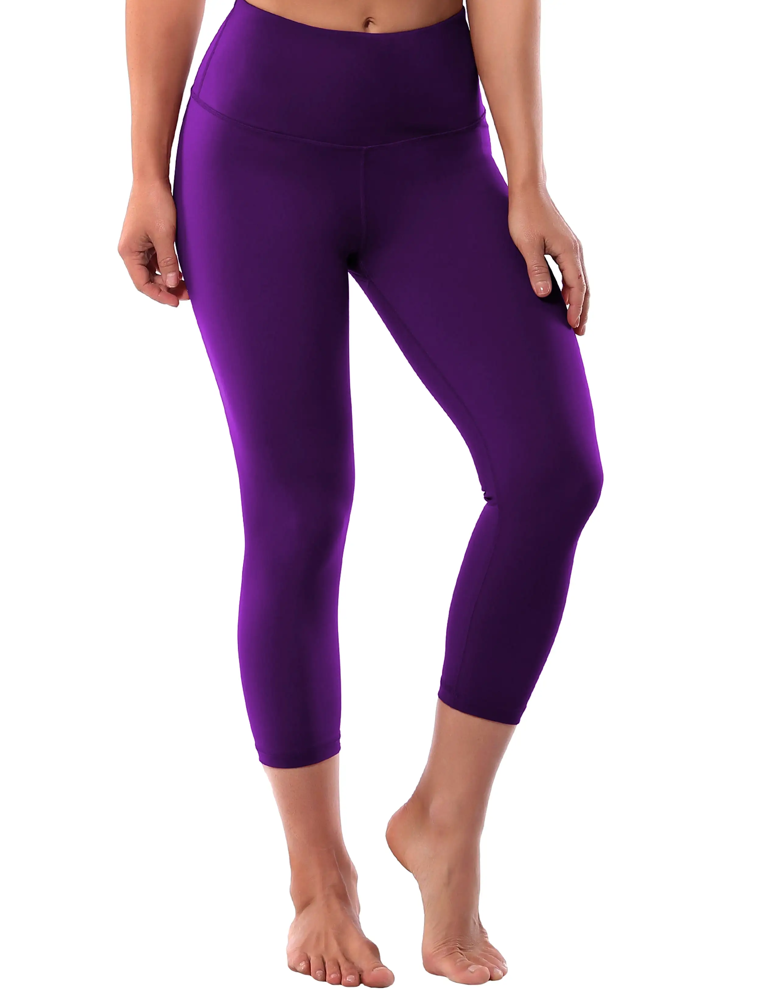 19 High Waist Crop Tight Capris eggplantpurple_yogastudio