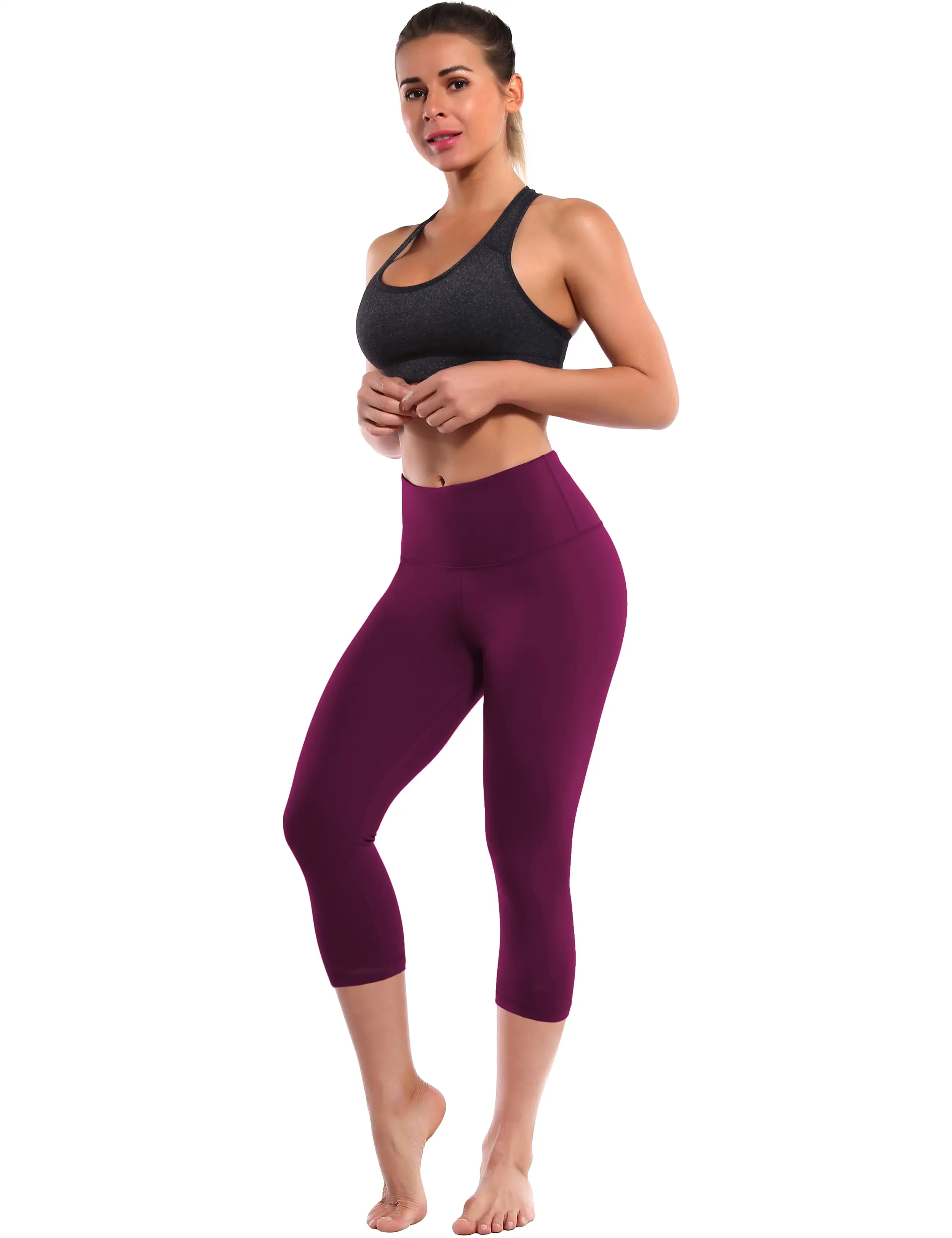 19 High Waist Crop Tight Capris grapevine_yogastudio