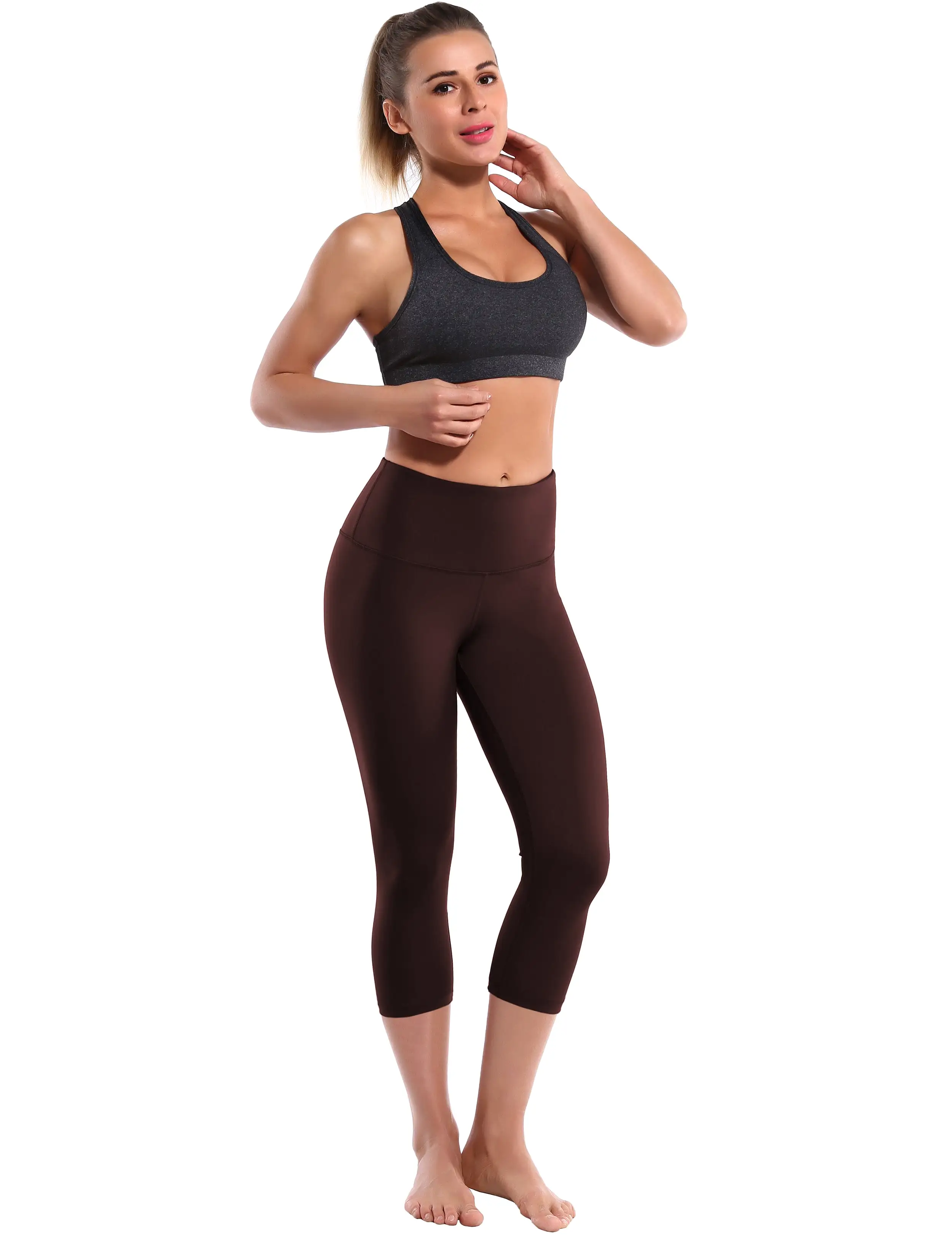 19 High Waist Crop Tight Capris mahoganymaroon_yogastudio