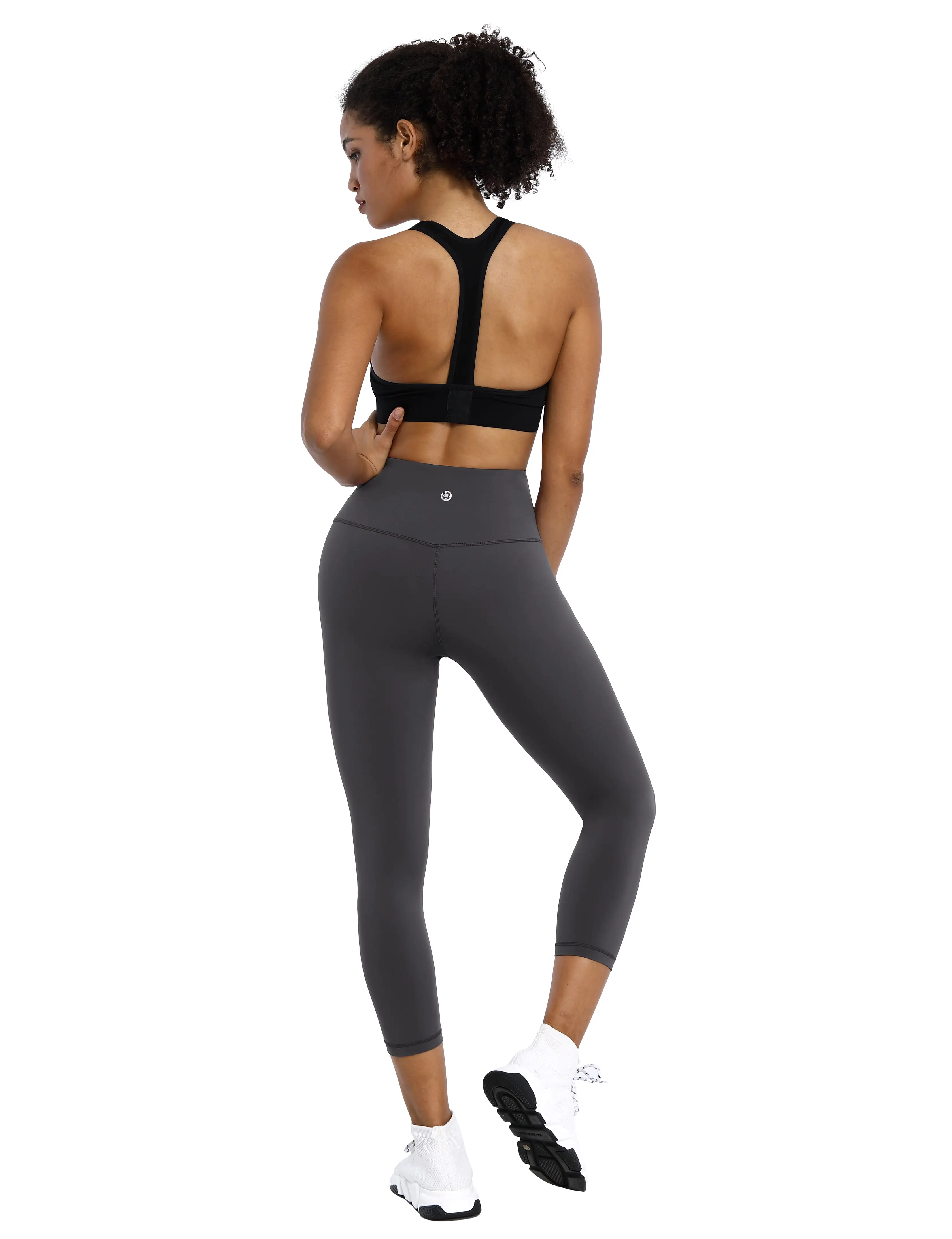 19 High Waist Crop Tight Capris shadowcharcoal_yogastudio