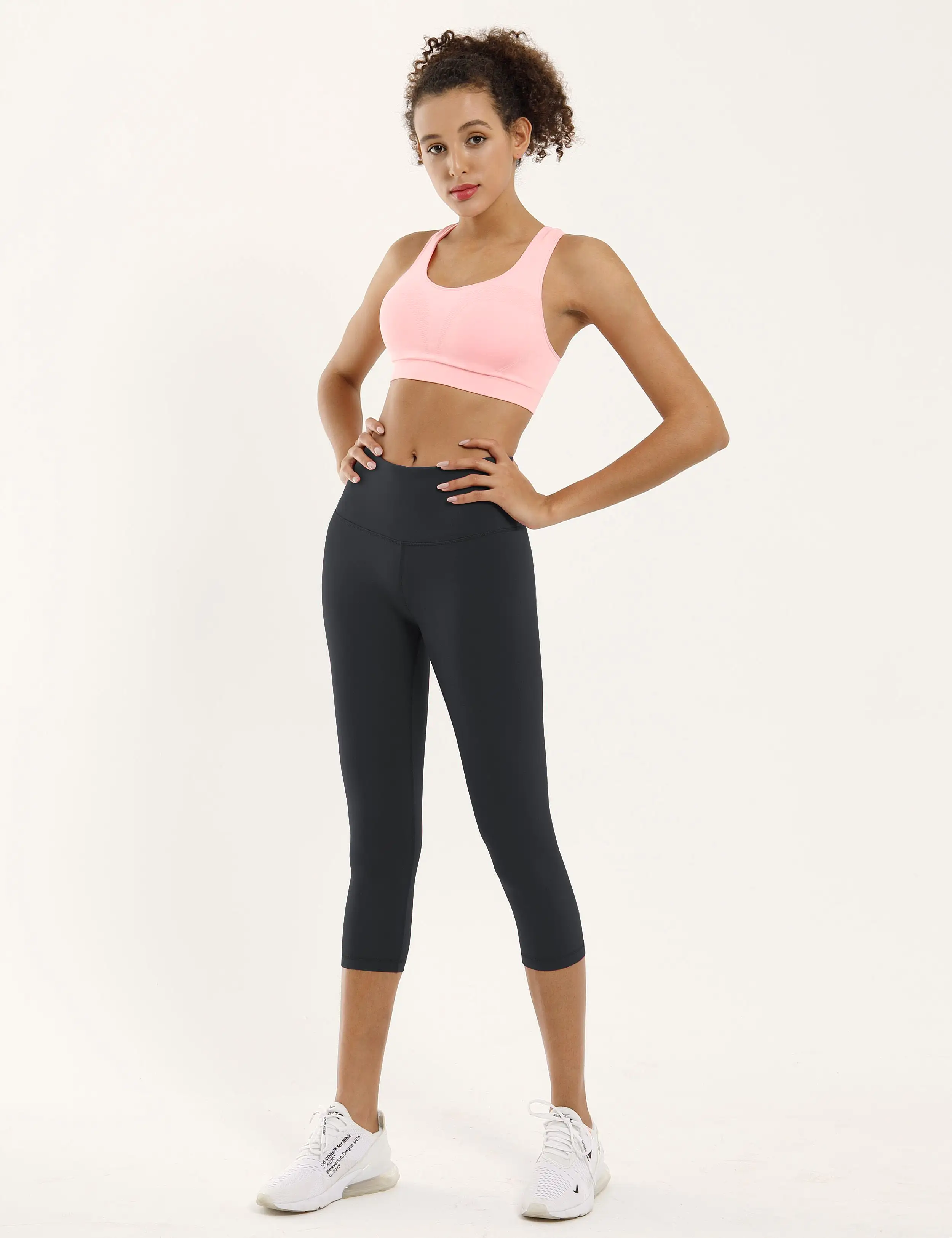 19 High Waist Crop Tight Capris shadowcharcoal_yogastudio