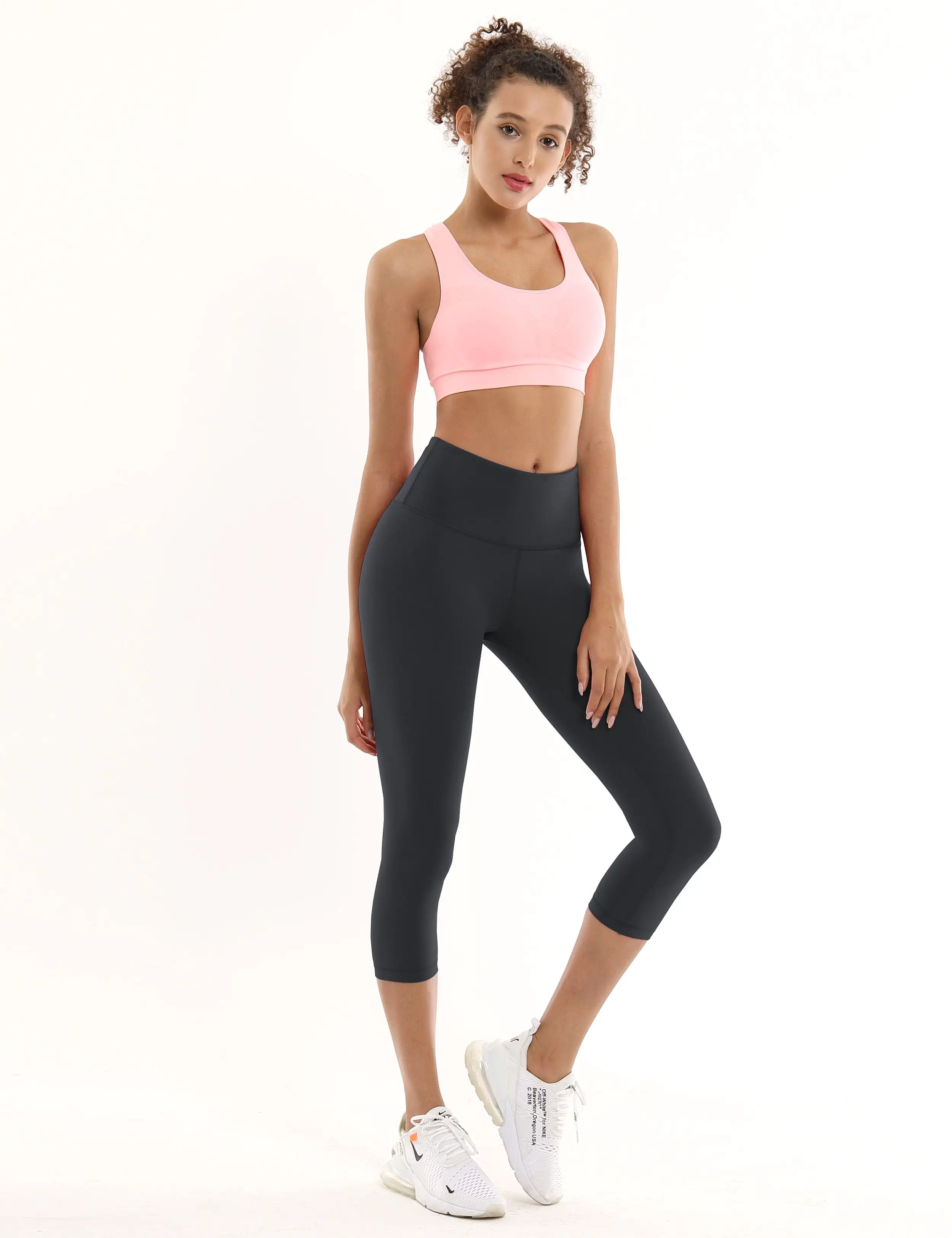 19 High Waist Crop Tight Capris shadowcharcoal_yogastudio