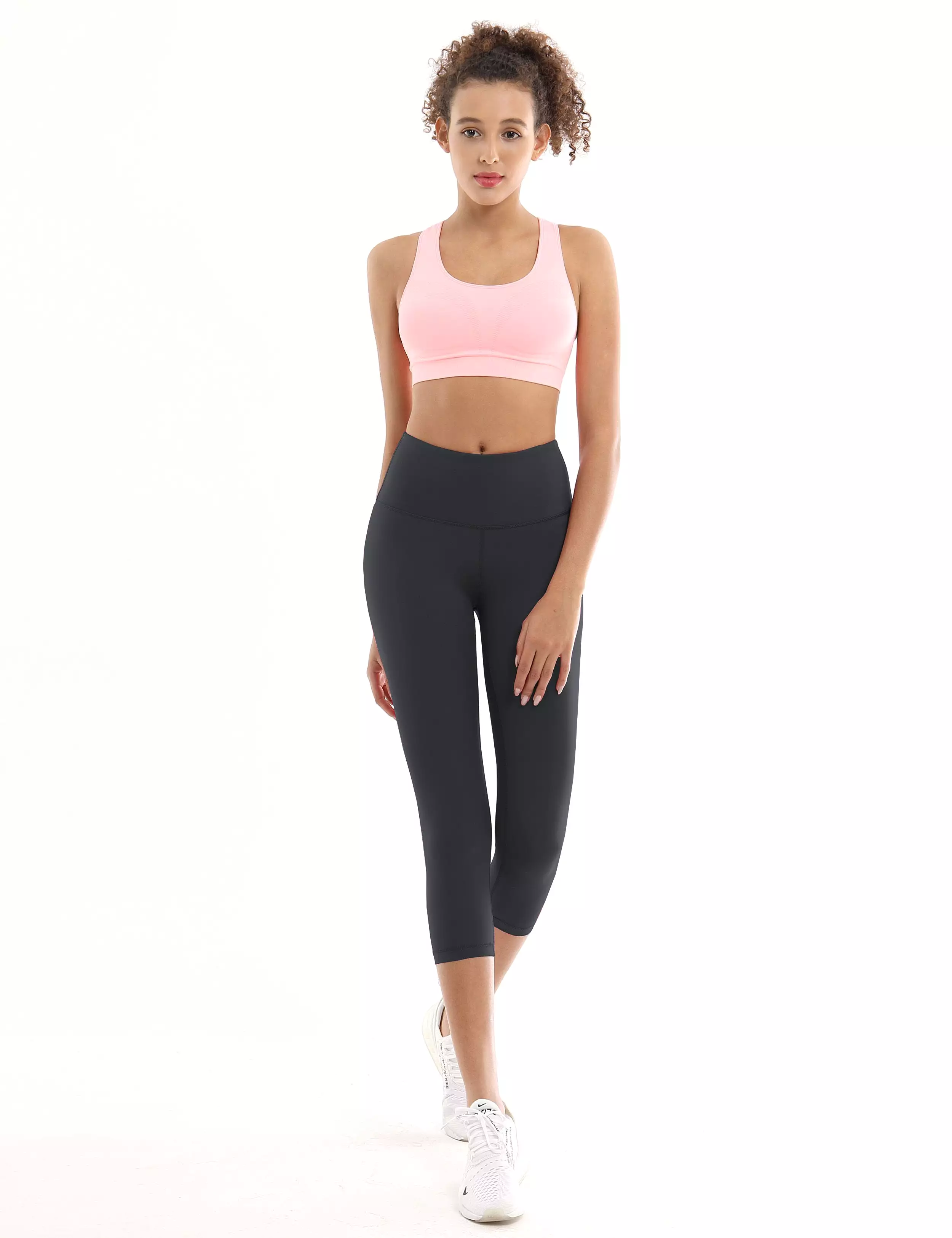 19 High Waist Crop Tight Capris shadowcharcoal_yogastudio