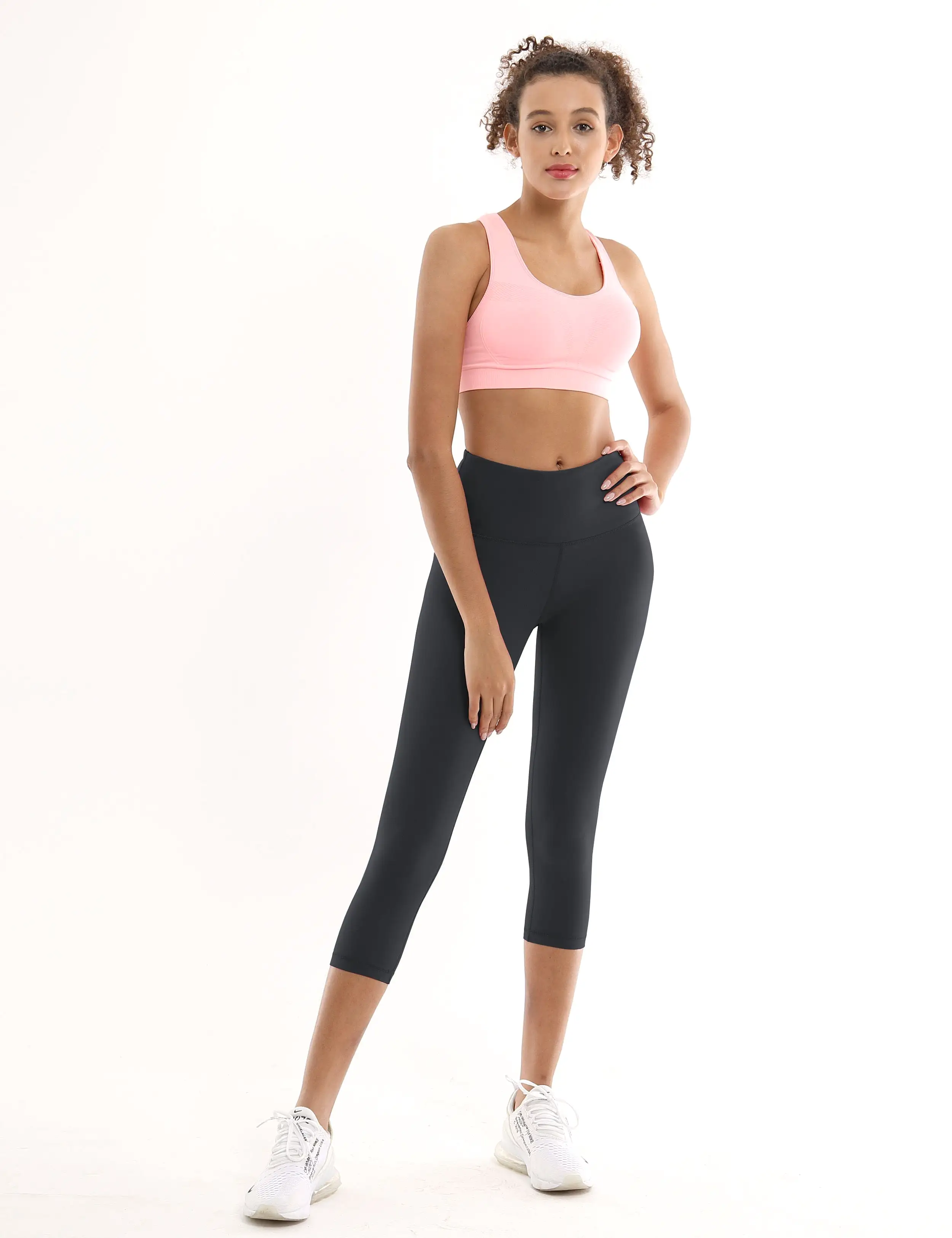 19 High Waist Crop Tight Capris shadowcharcoal_yogastudio