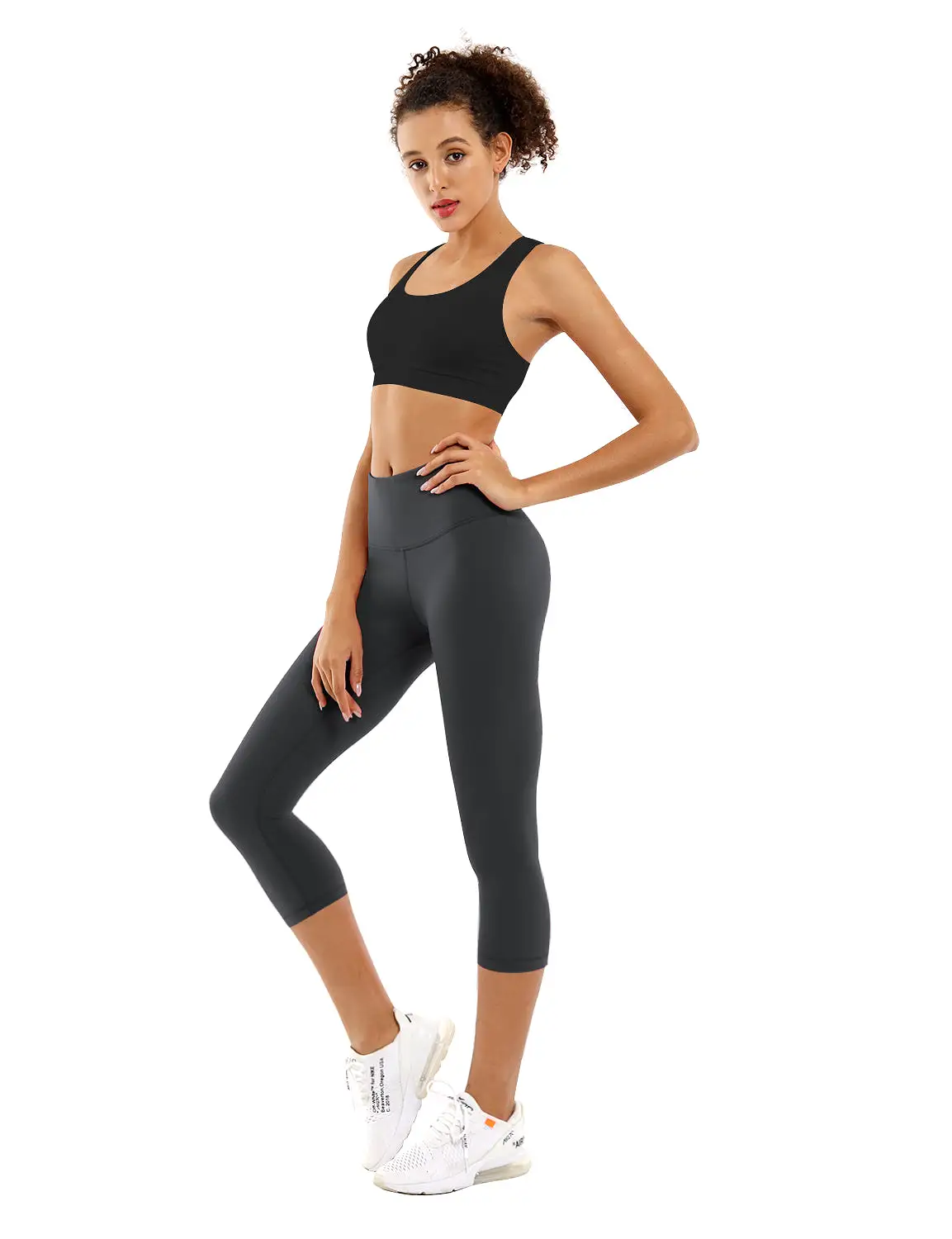 19 High Waist Crop Tight Capris shadowcharcoal_yogastudio