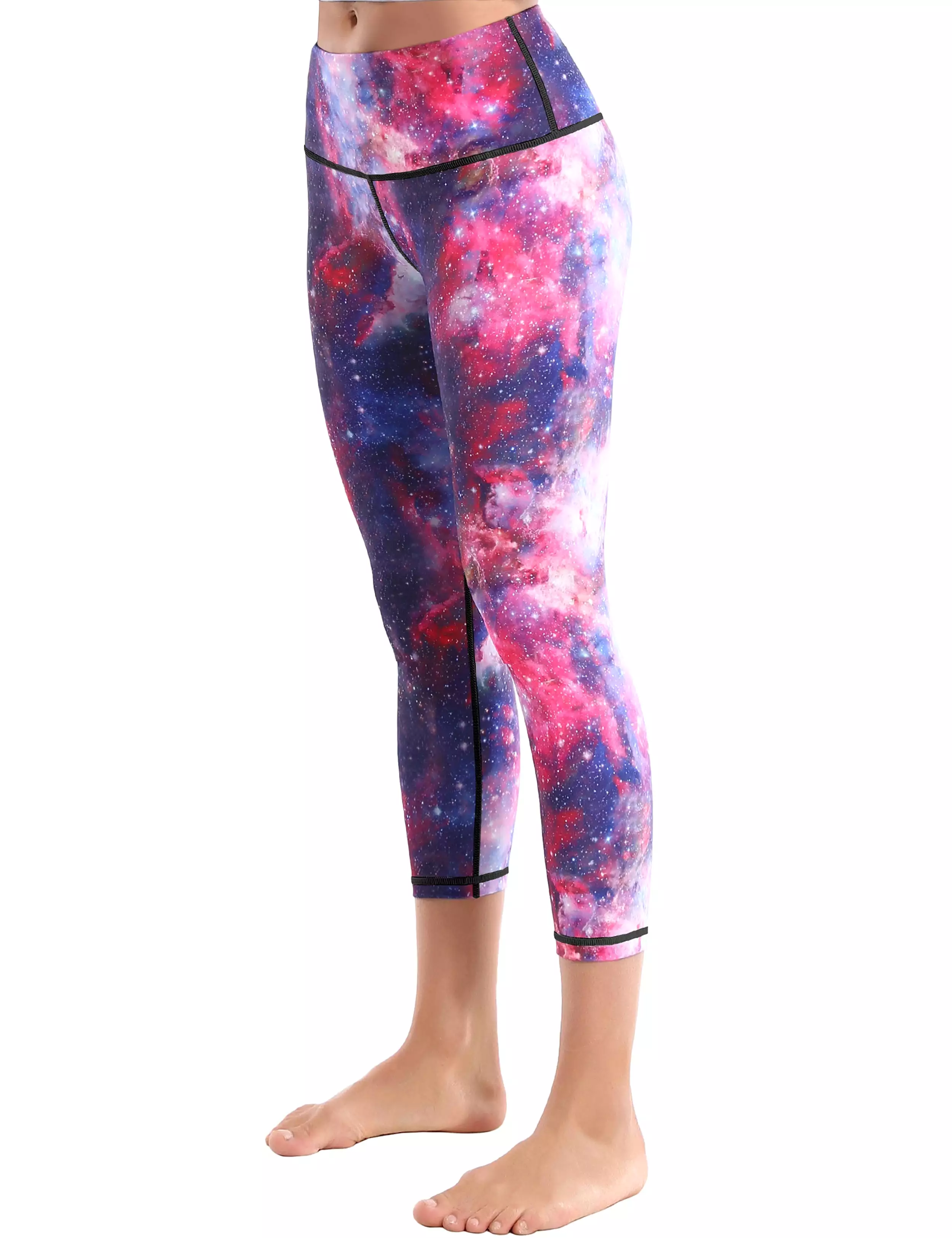 19 High Waist Printed  Crop Tight Capris galaxy_yogastudio