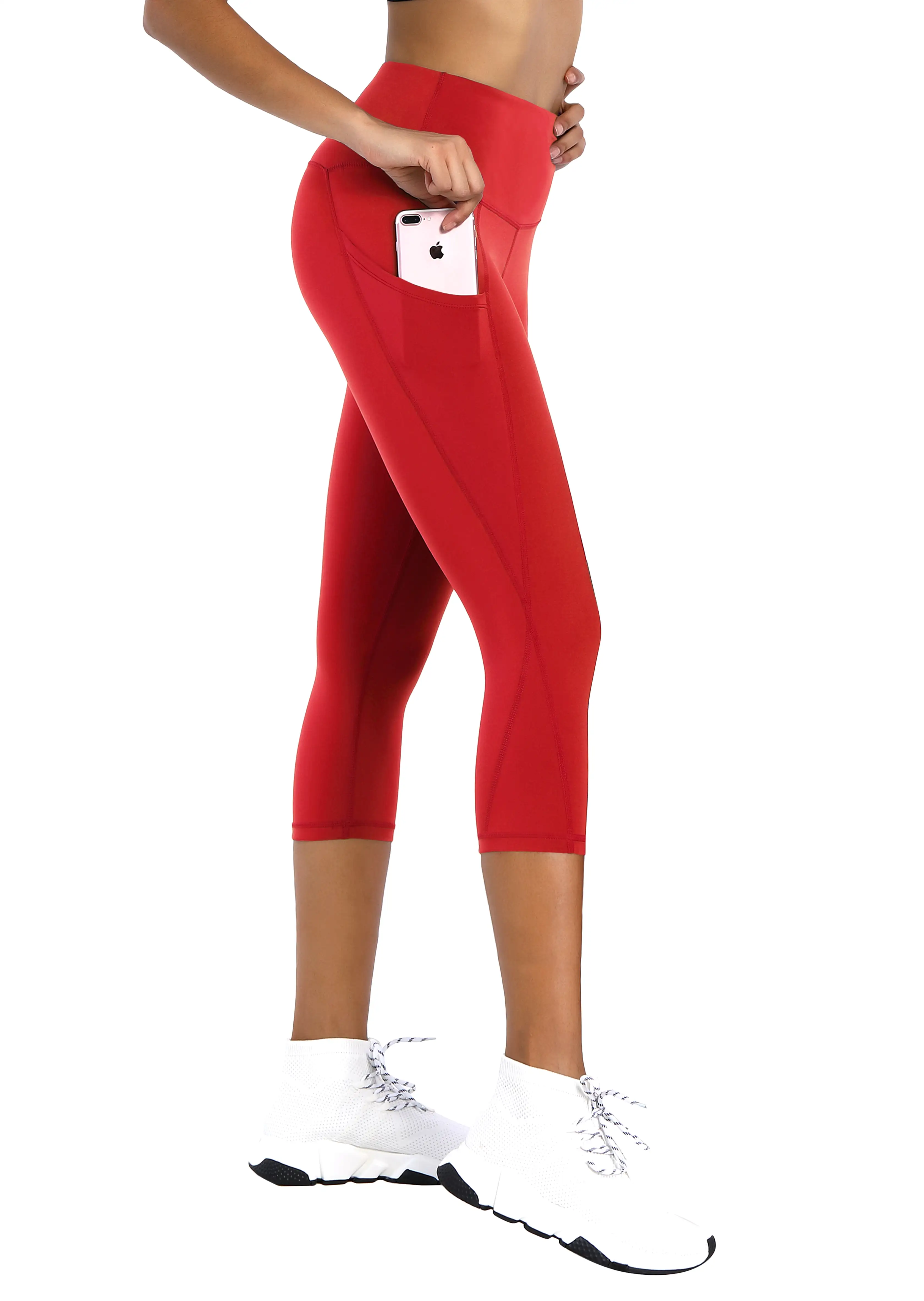 19 High Waist Side Pockets Capris scarlet_yogastudio