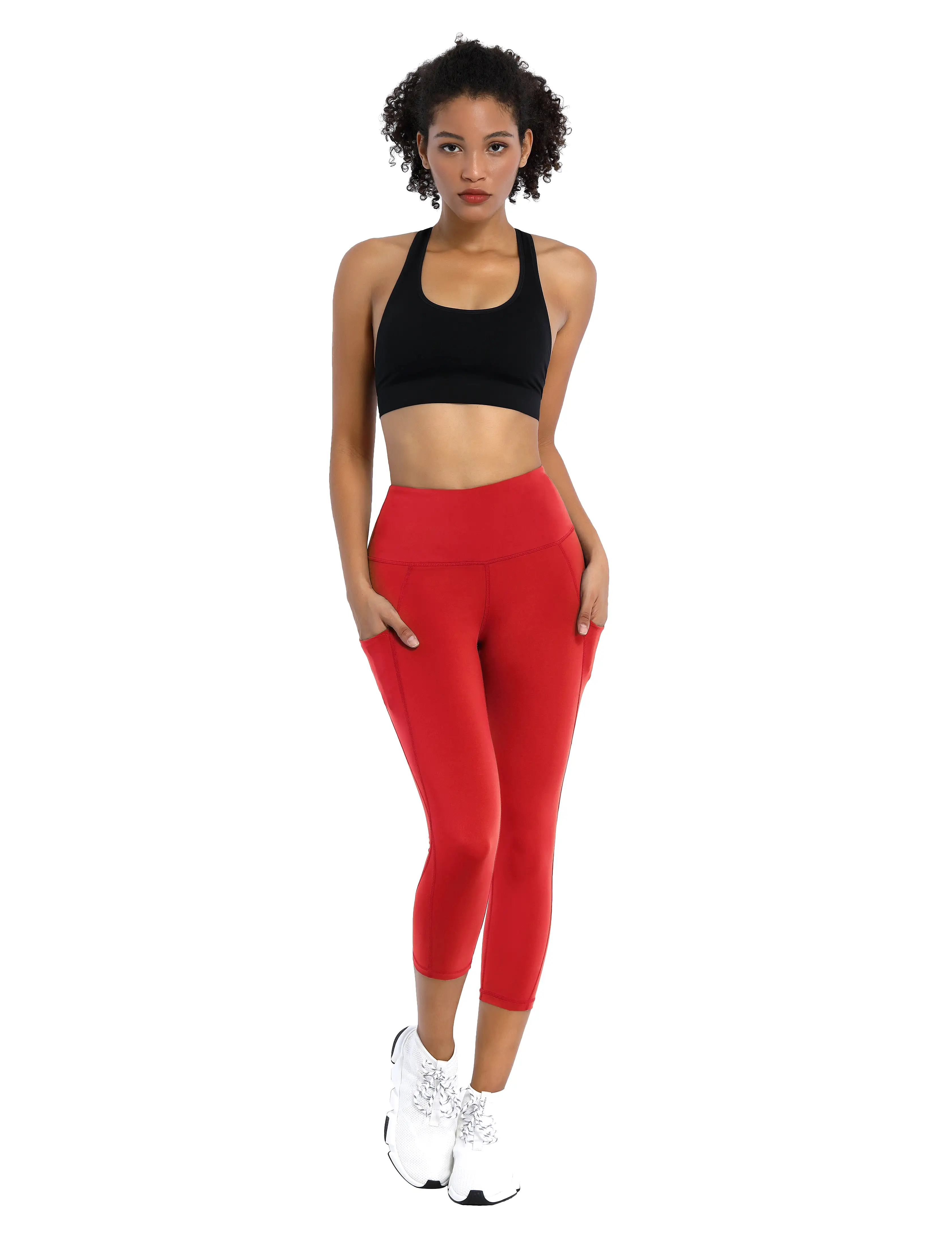 19 High Waist Side Pockets Capris scarlet_yogastudio