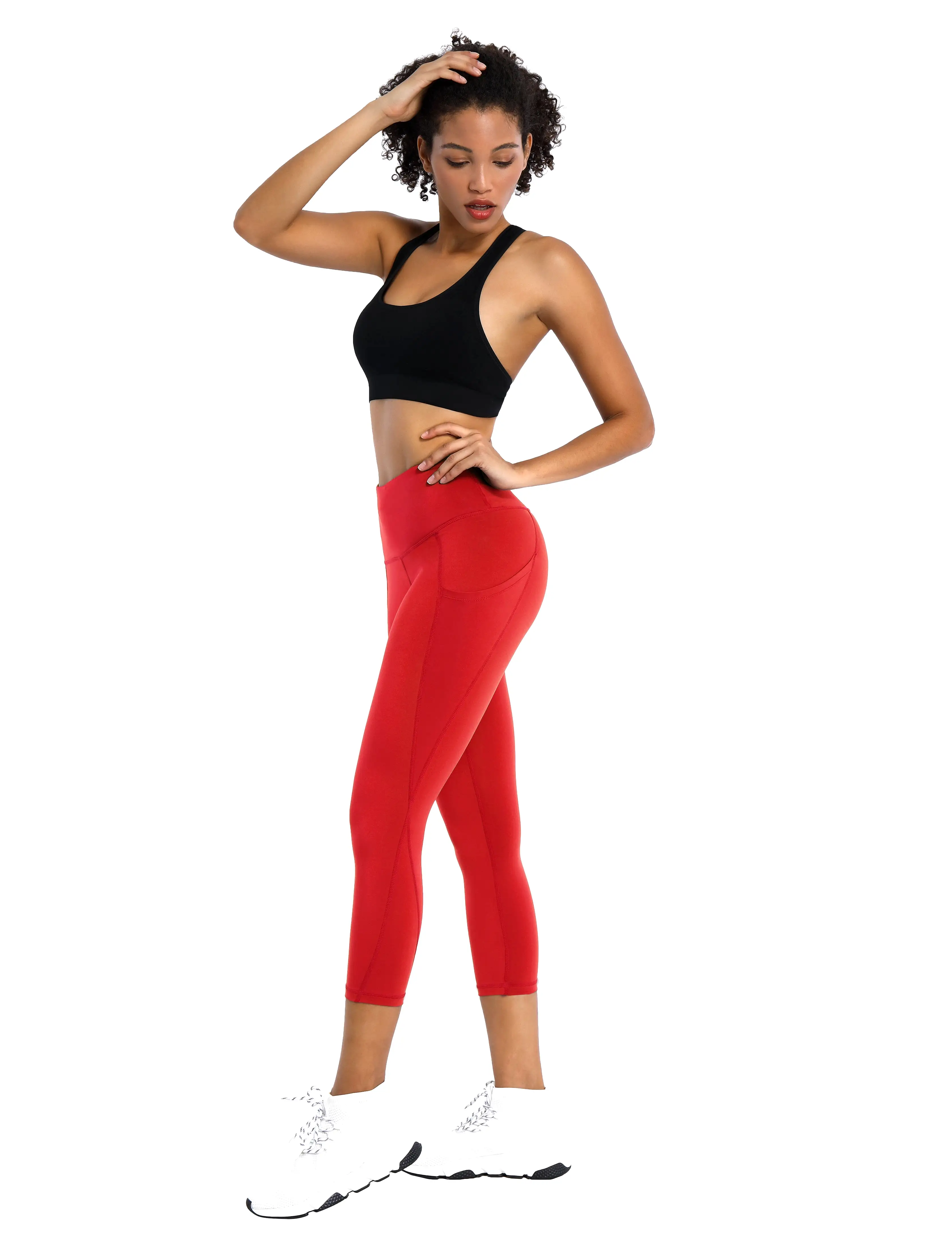 19 High Waist Side Pockets Capris scarlet_yogastudio