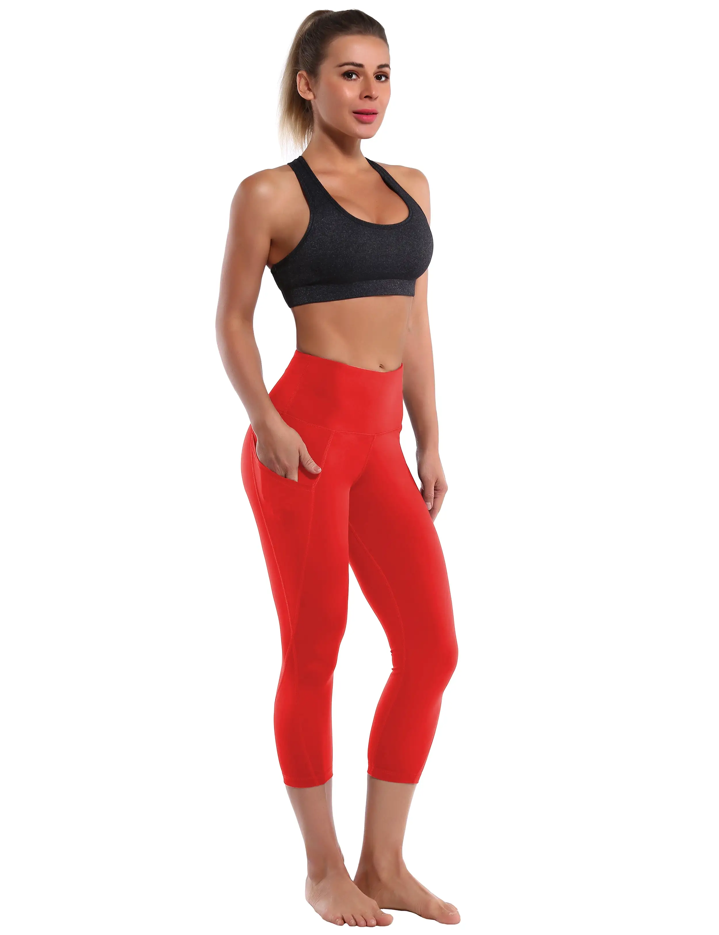 19 High Waist Side Pockets Capris scarlet_yogastudio