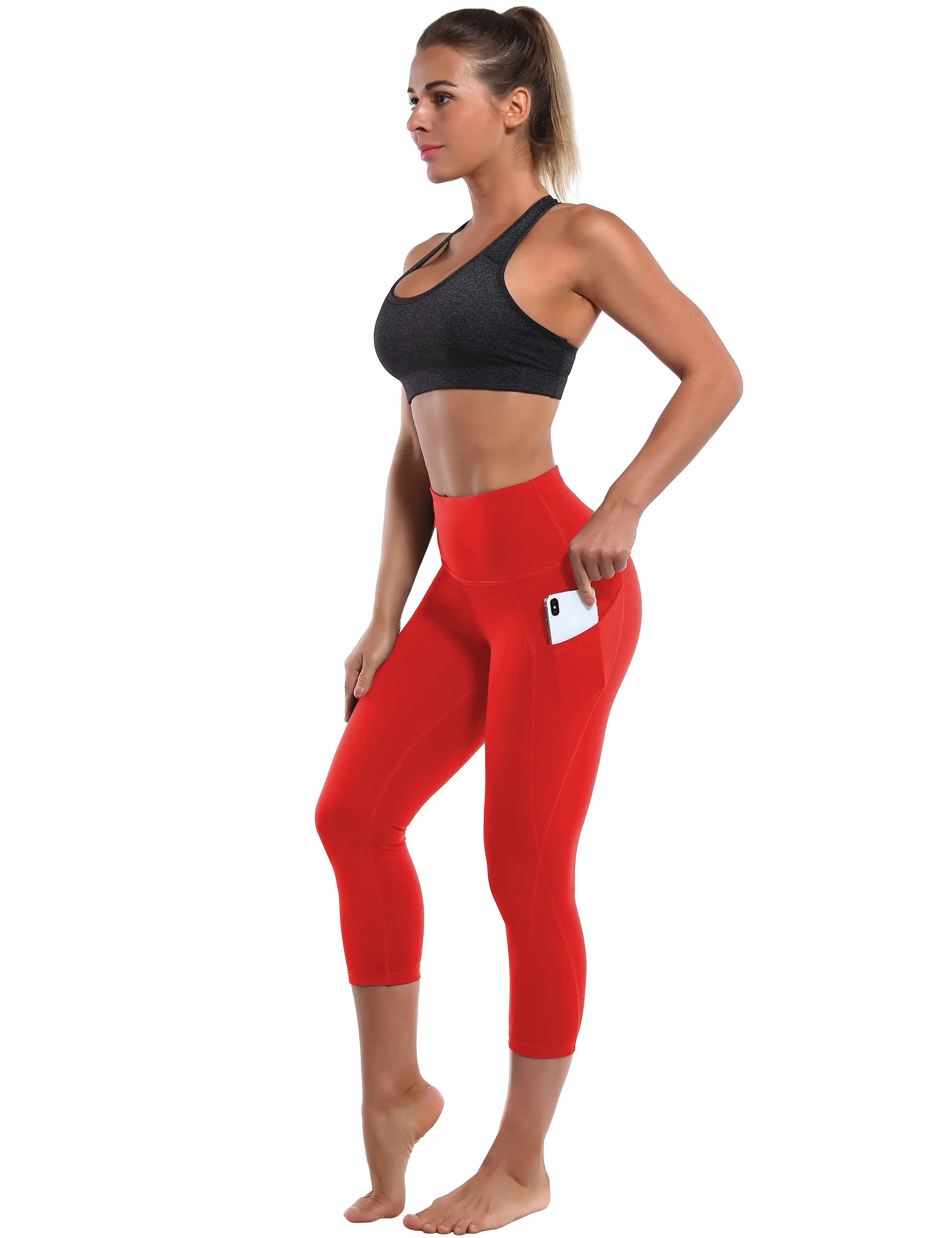 19 High Waist Side Pockets Capris scarlet_yogastudio