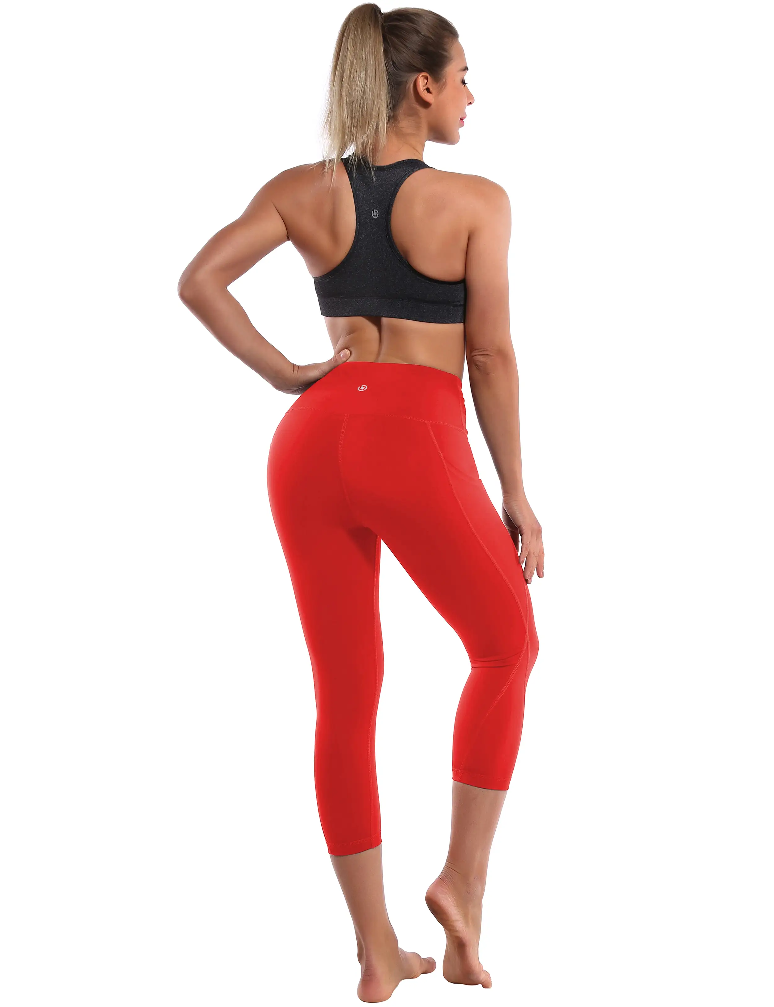 19 High Waist Side Pockets Capris scarlet_yogastudio