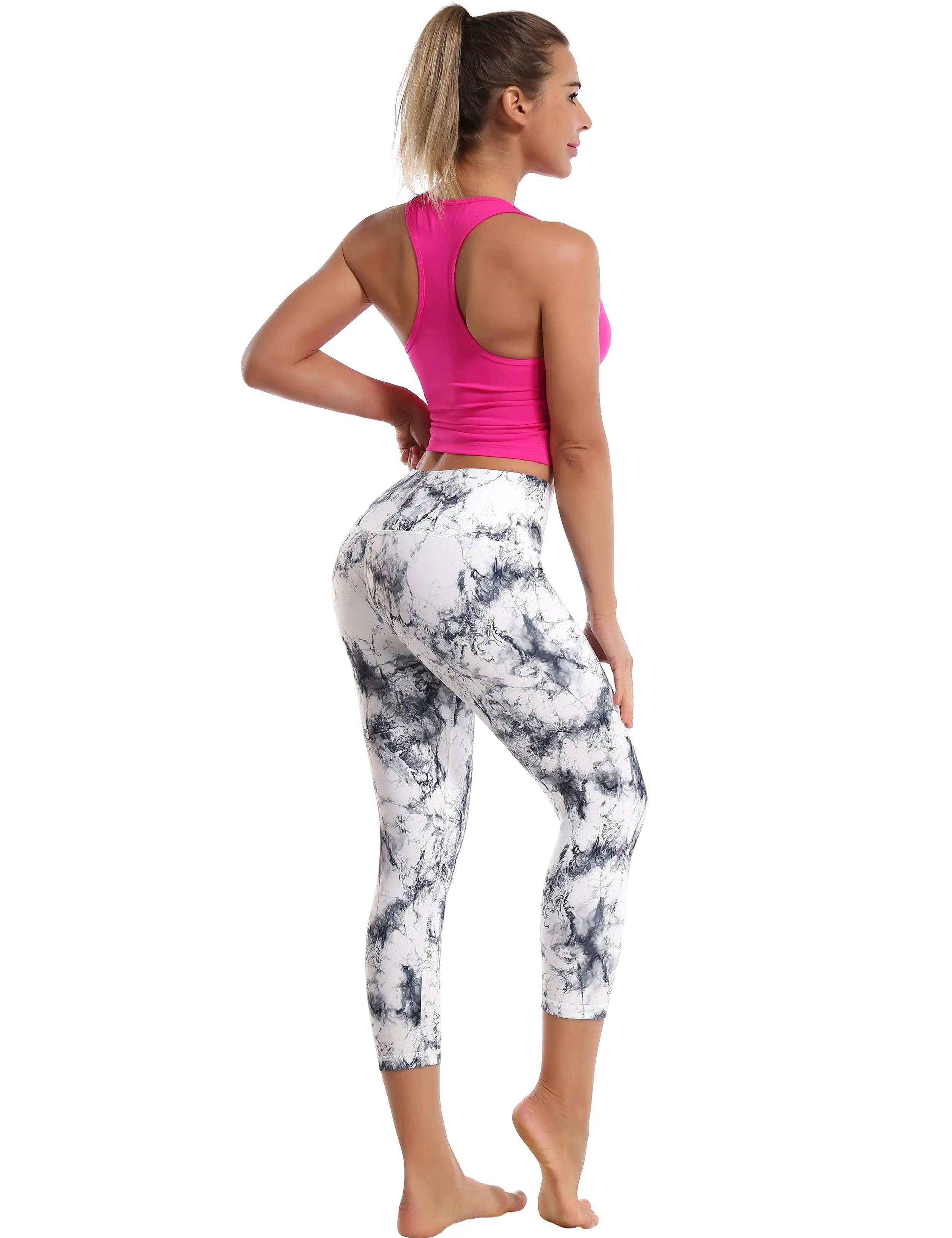 19 Printed Side Pockets Capris arabescato_yogastudio