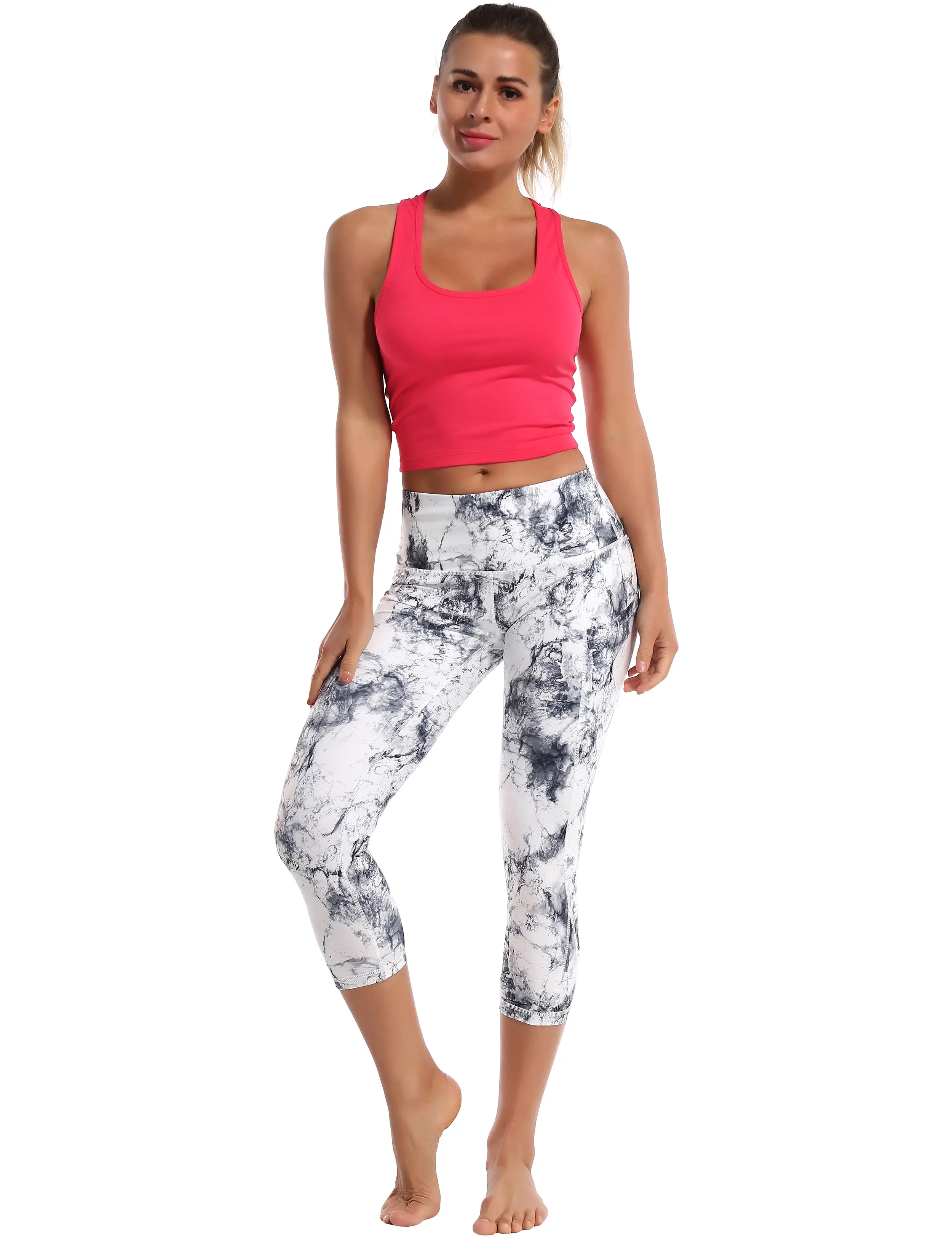 19 Printed Side Pockets Capris arabescato_yogastudio