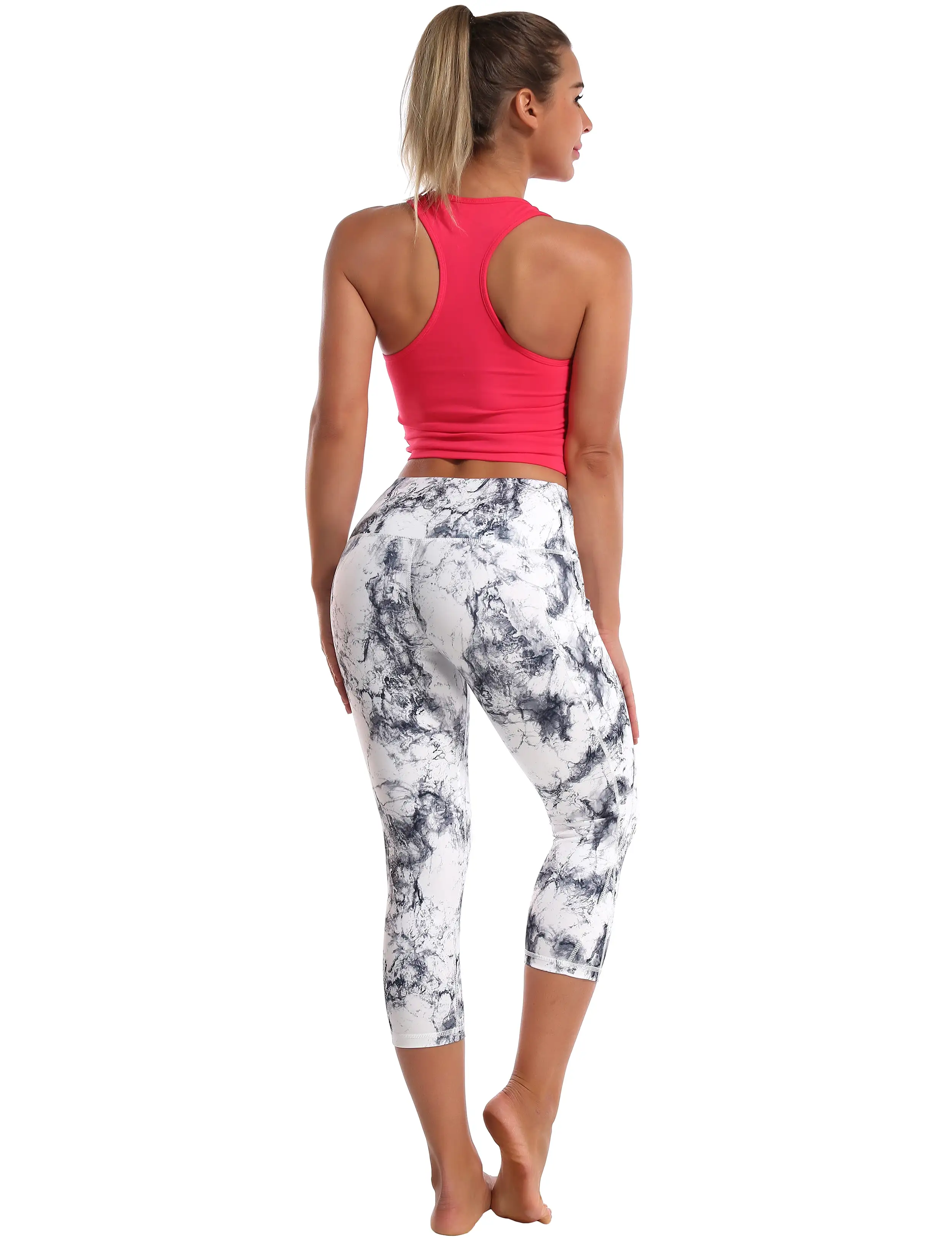 19 Printed Side Pockets Capris arabescato_yogastudio