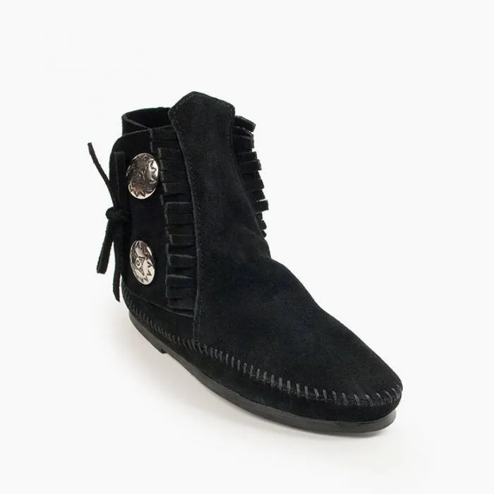  2 Button Hardsole Boot in Black  