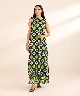 2 Piece - Printed Silk Suit