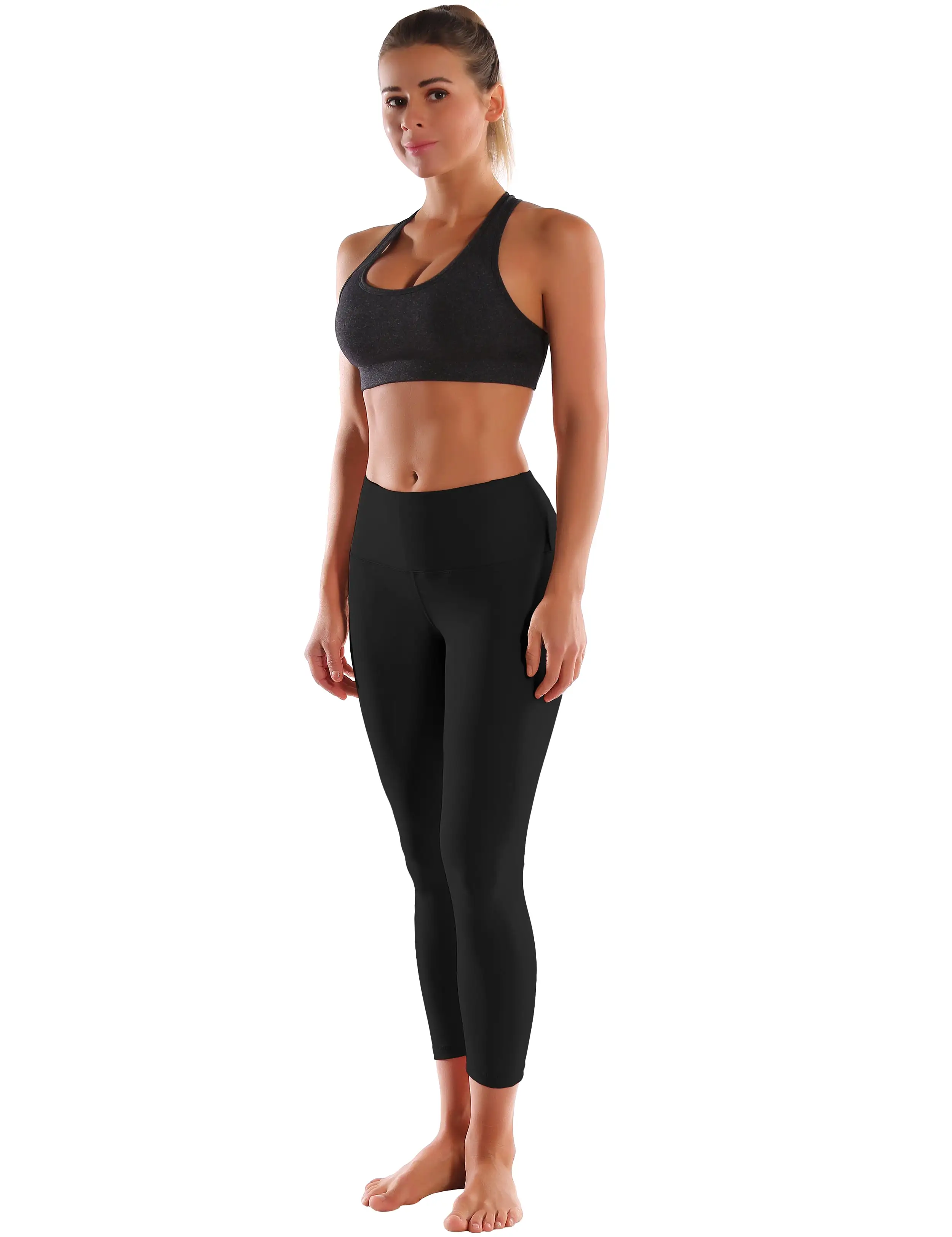 22 High Waist Crop Tight Capris black_yogastudio