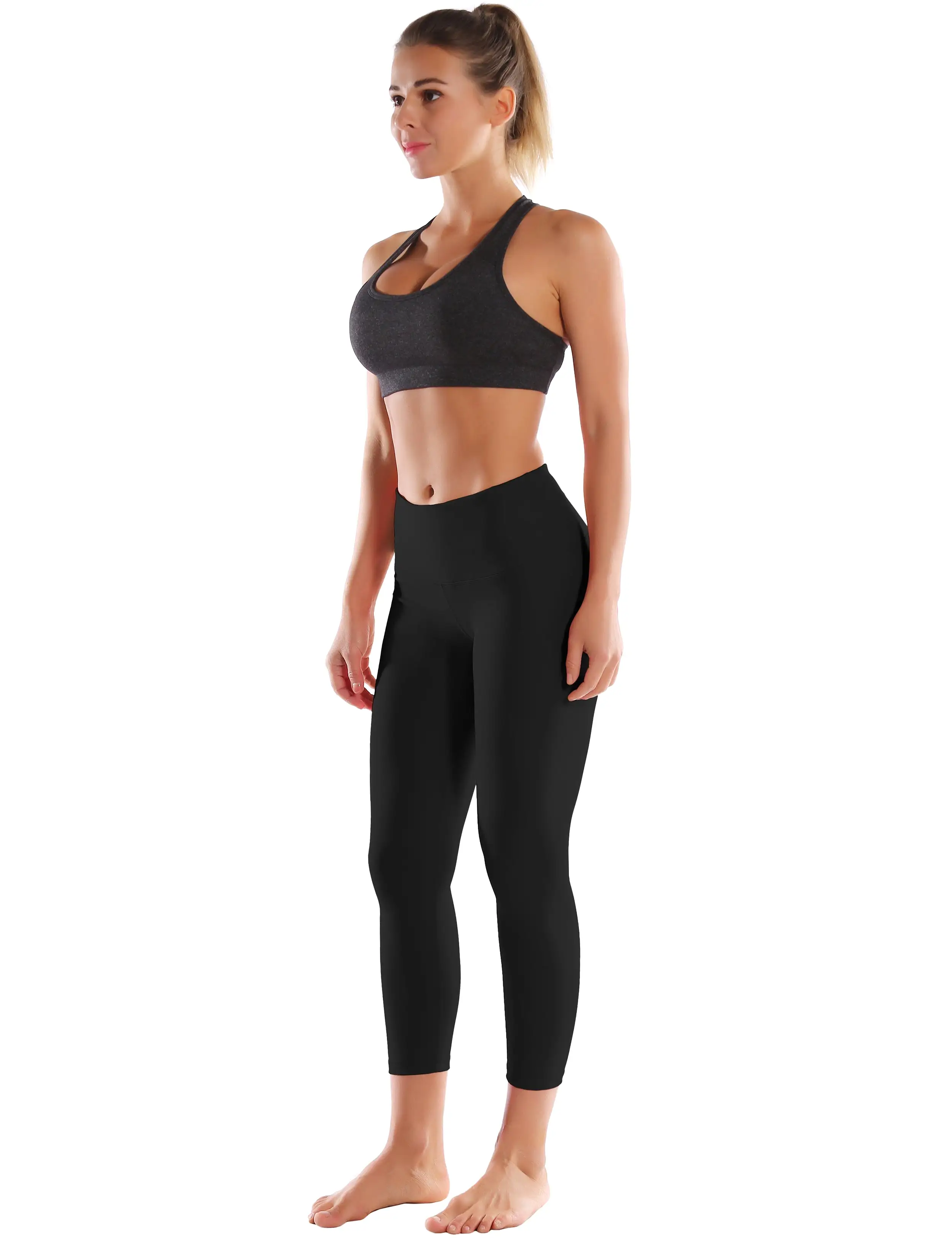 22 High Waist Crop Tight Capris black_yogastudio