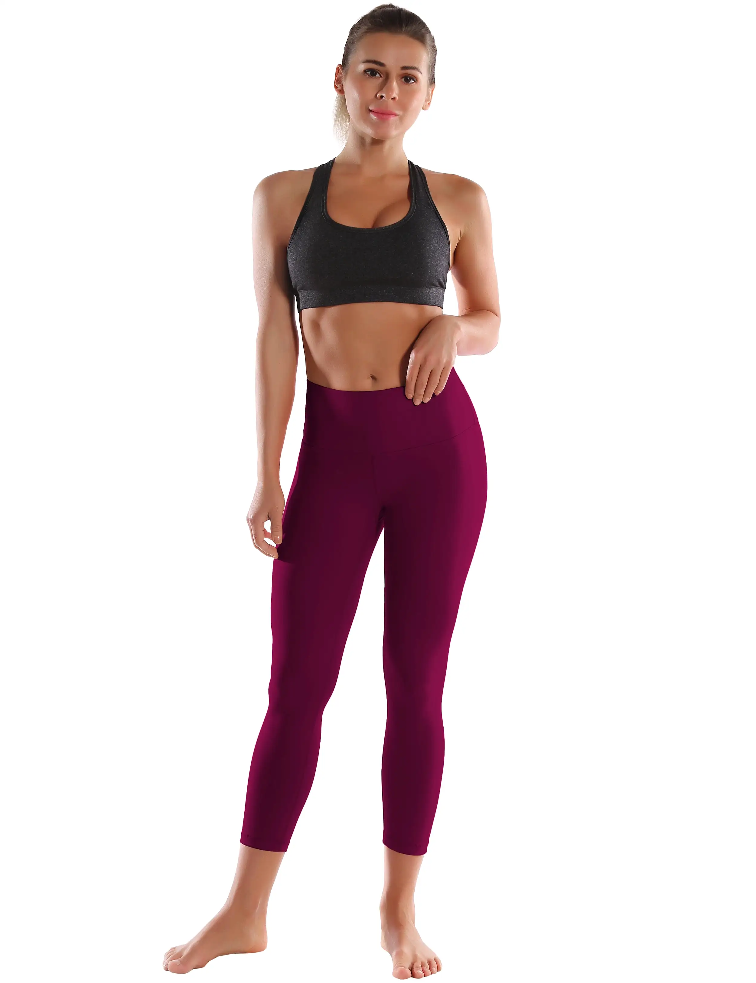 22 High Waist Crop Tight Capris grapevine_yogastudio