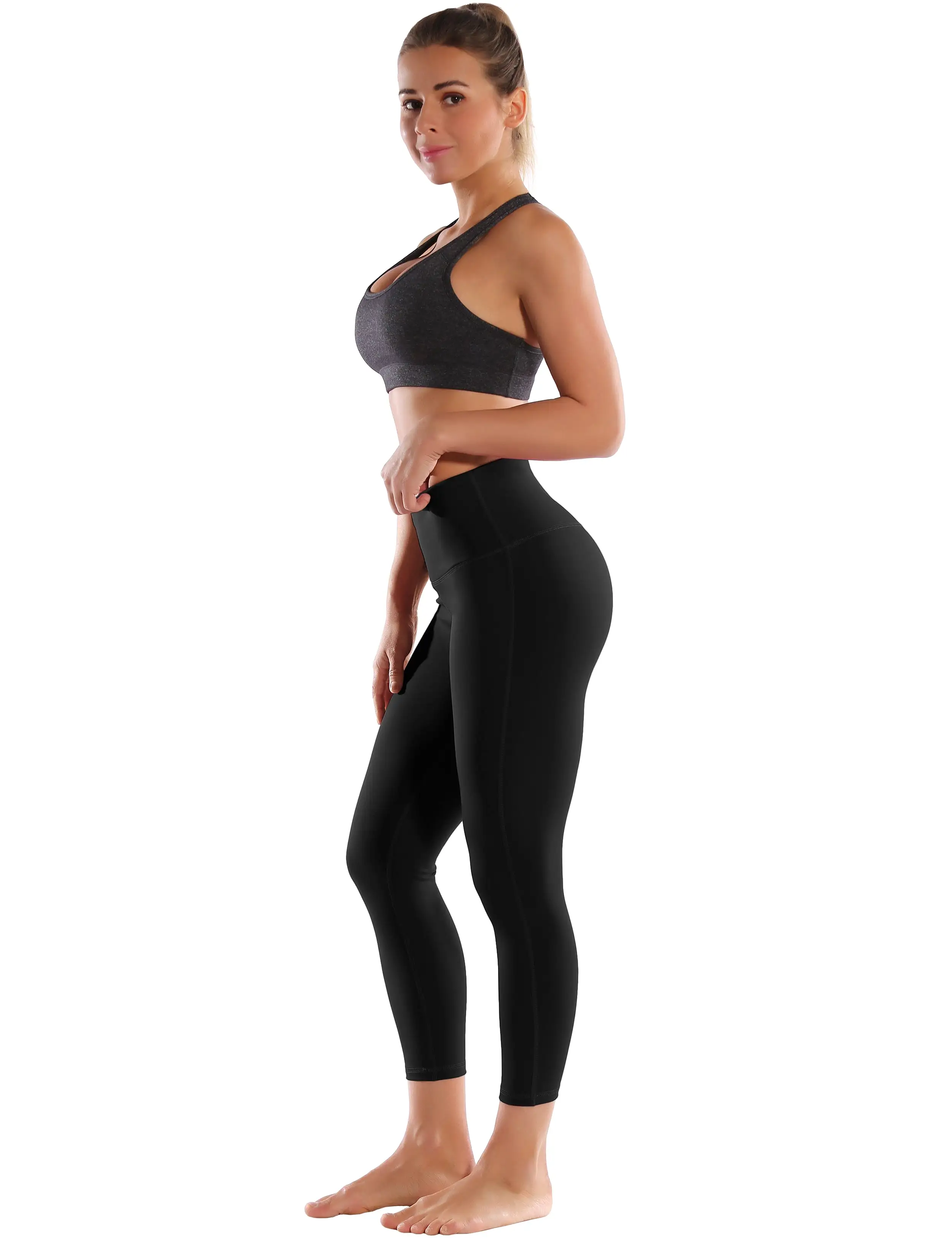 22 High Waist Side Line Capris black_yogastudio