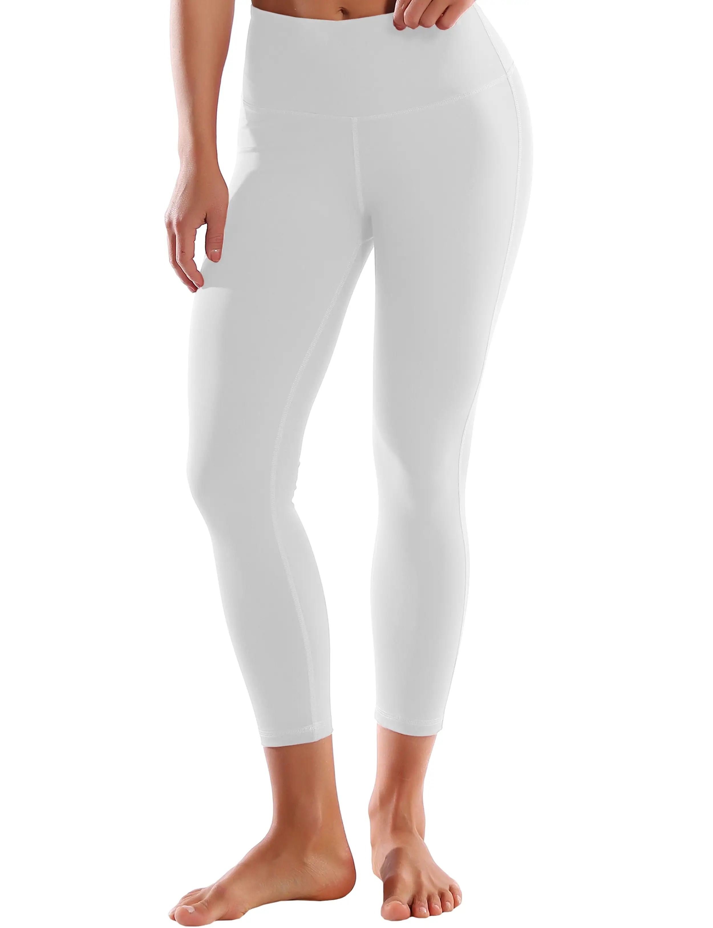 22 High Waist Side Line Capris lightgray ins_yogastudio