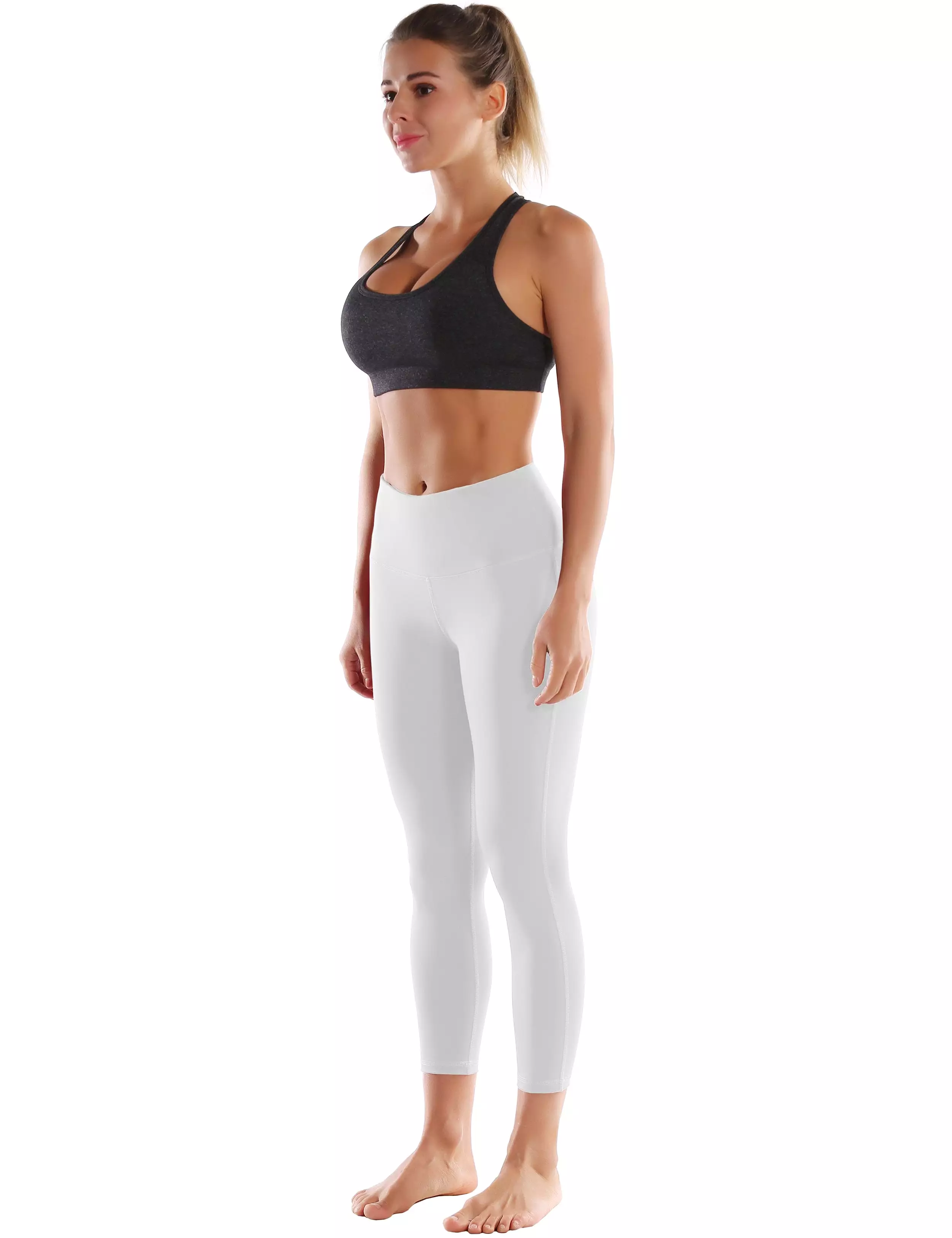 22 High Waist Side Line Capris lightgray ins_yogastudio