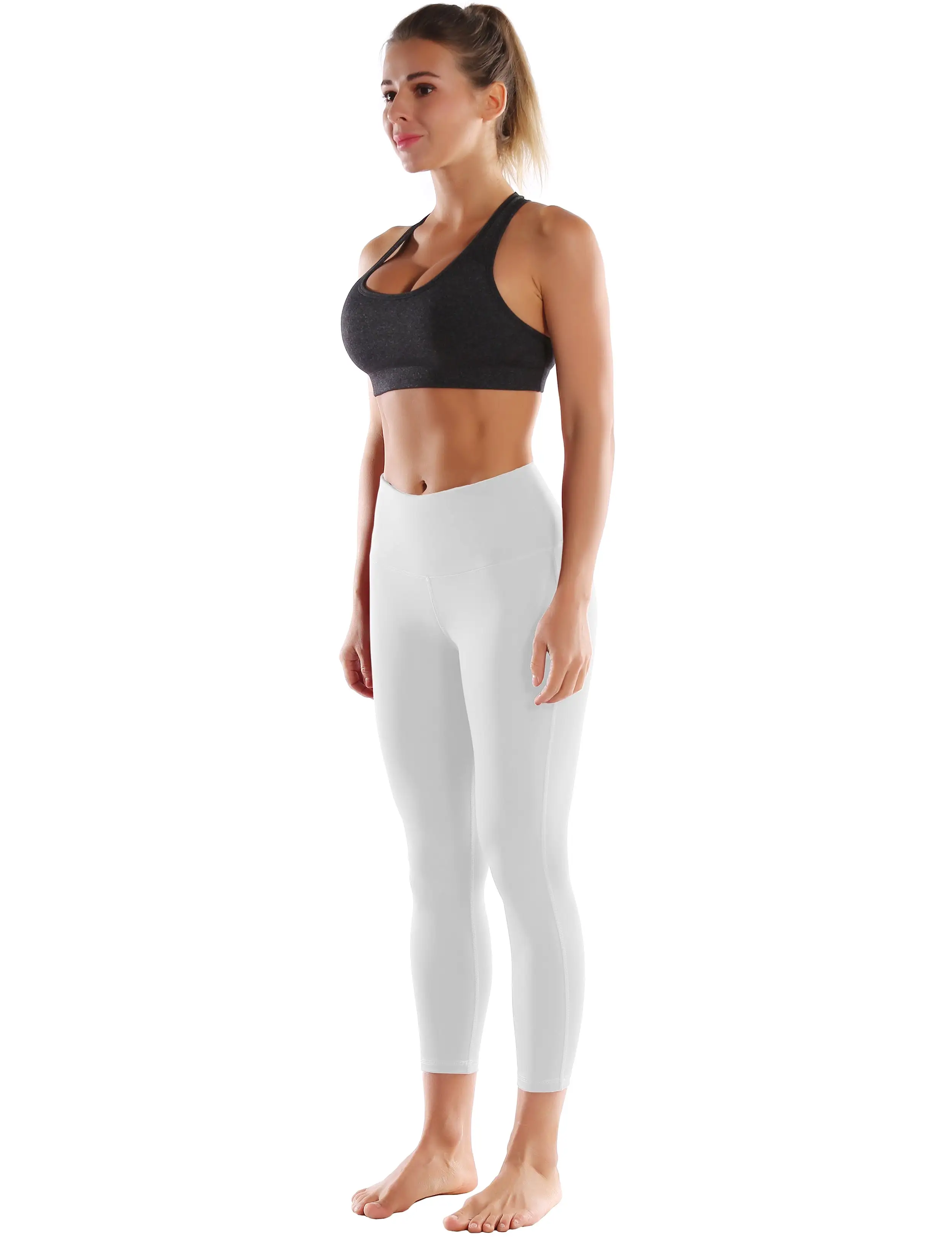 22 High Waist Side Line Capris lightgray_yogastudio