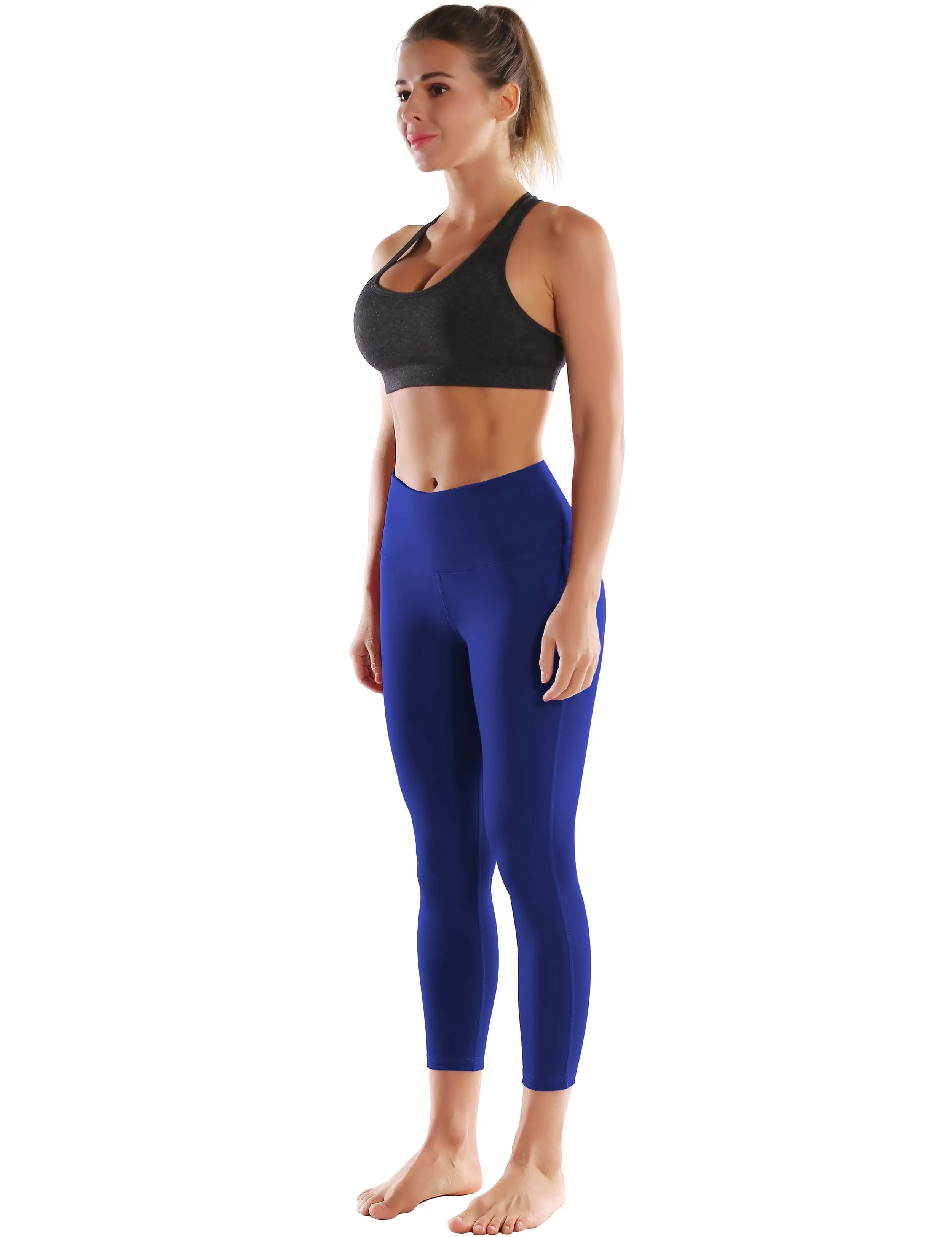 22 High Waist Side Line Capris navy_yogastudio