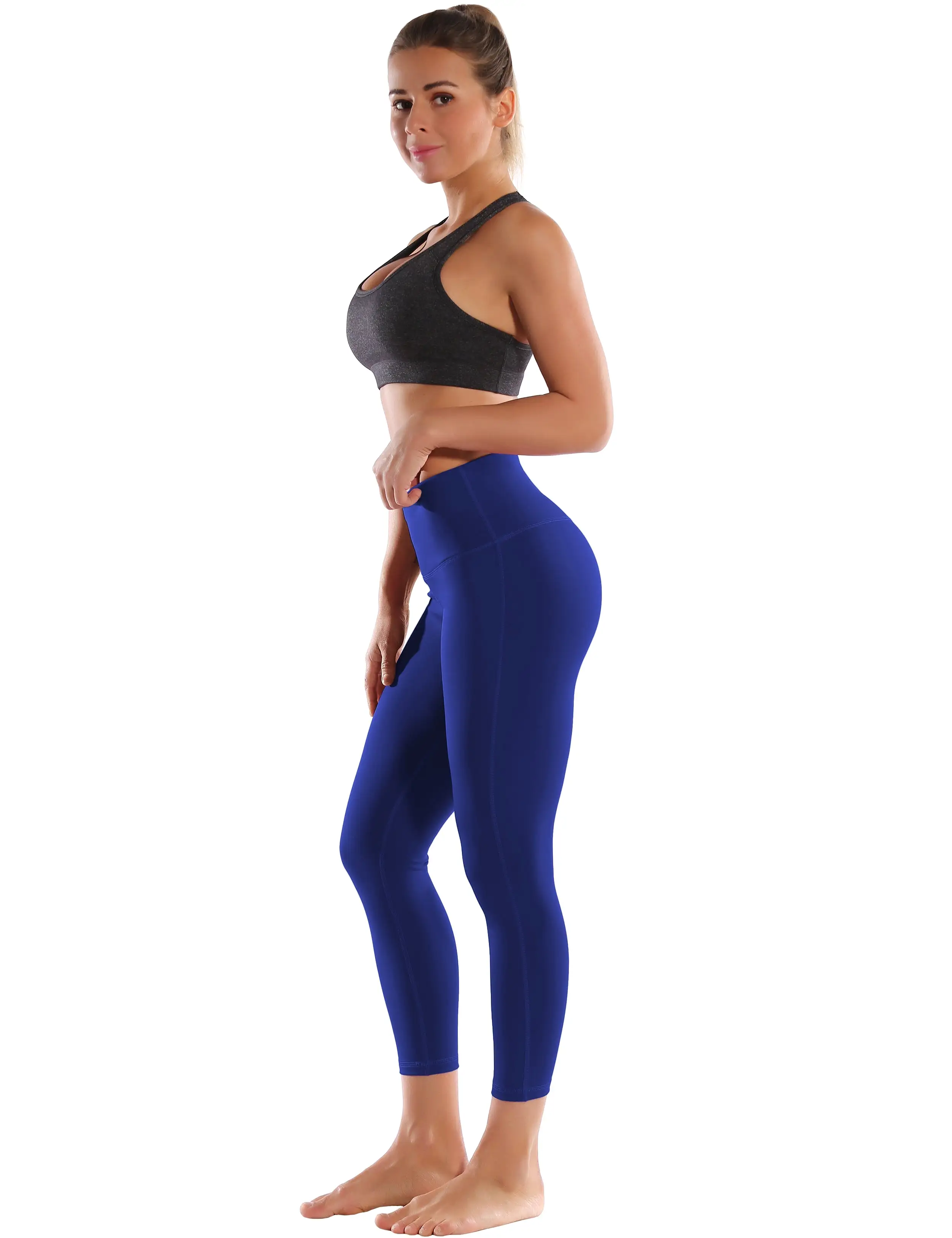 22 High Waist Side Line Capris navy_yogastudio