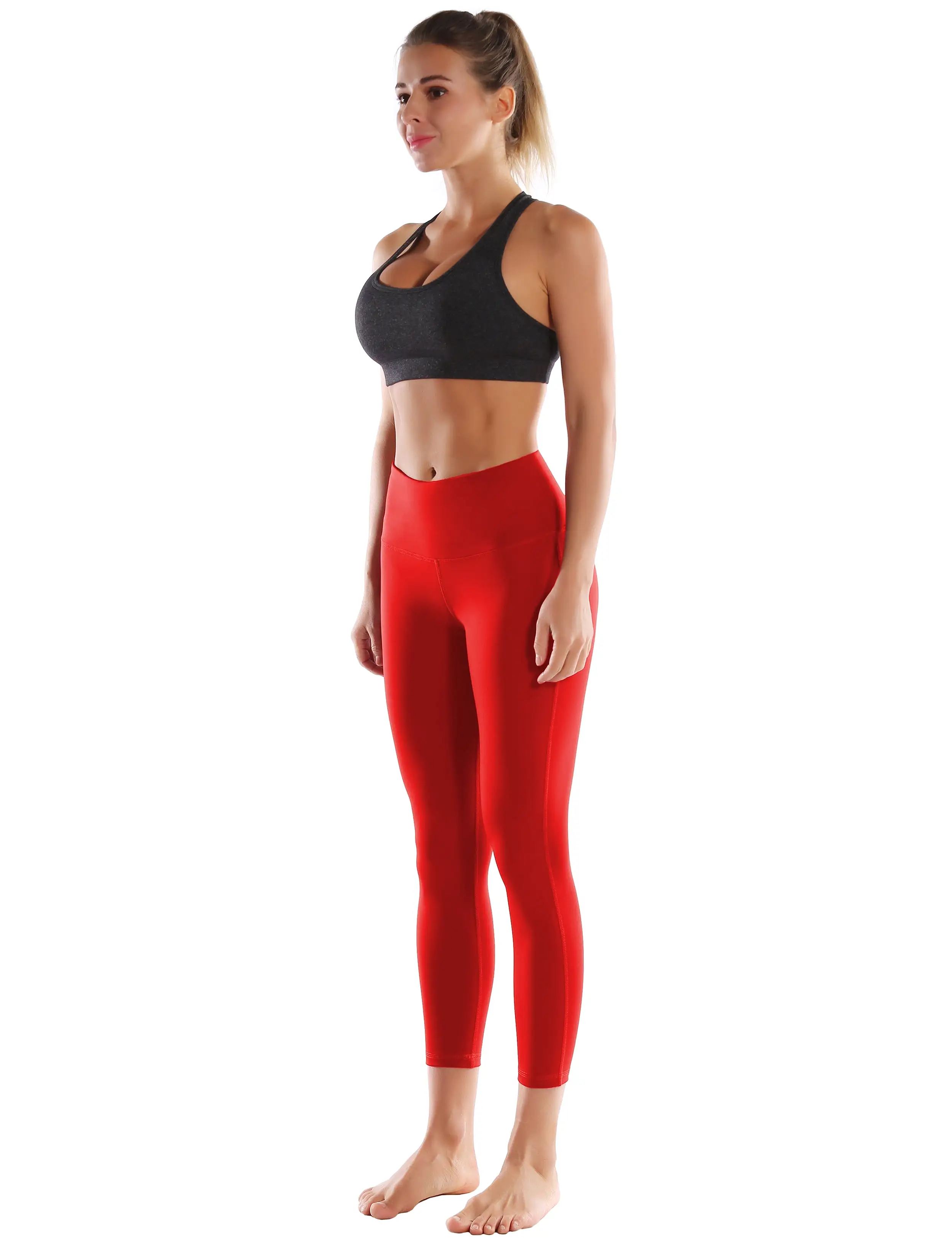 22 High Waist Side Line Capris scarlet_yogastudio