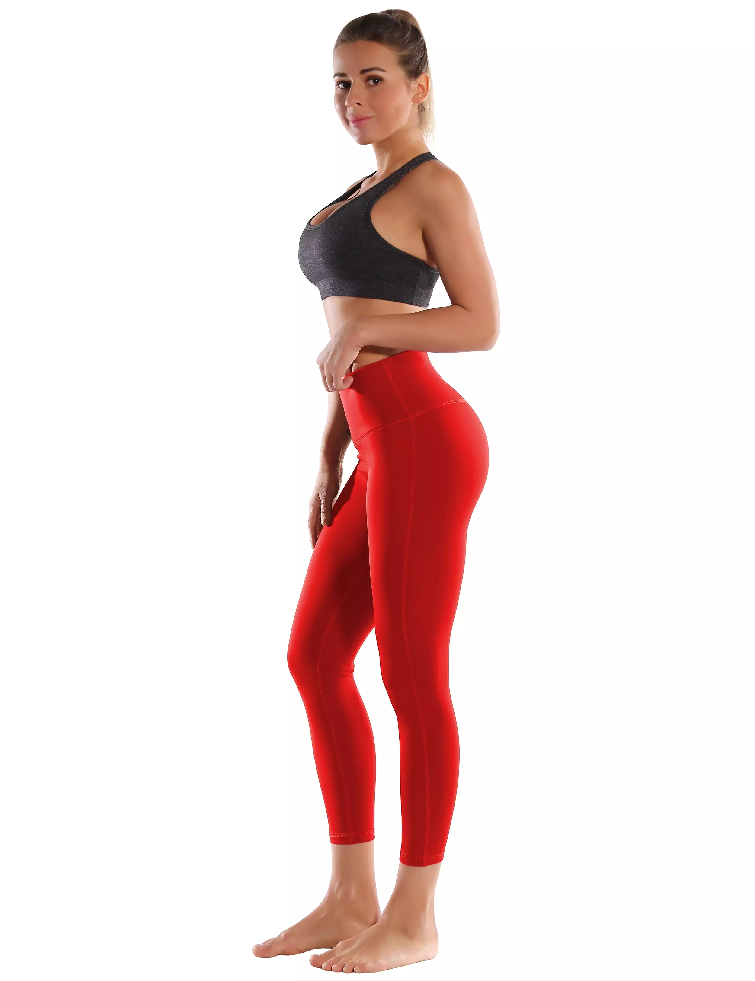 22 High Waist Side Line Capris scarlet_yogastudio