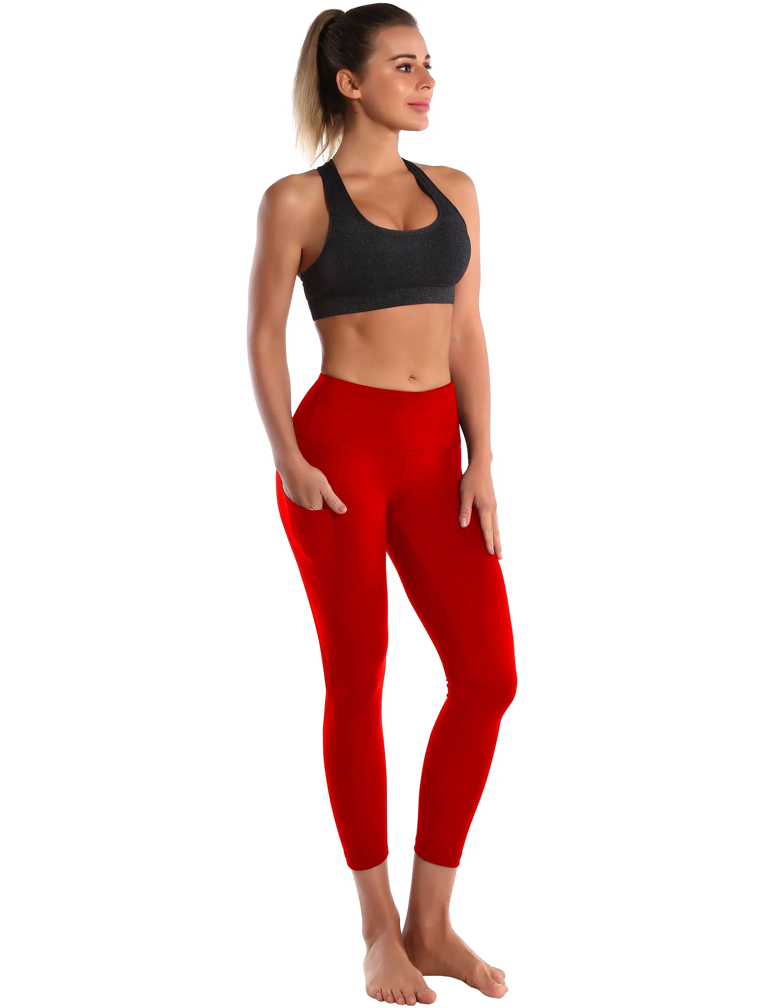 22 High Waist Side Pockets Capris scarlet_yogastudio