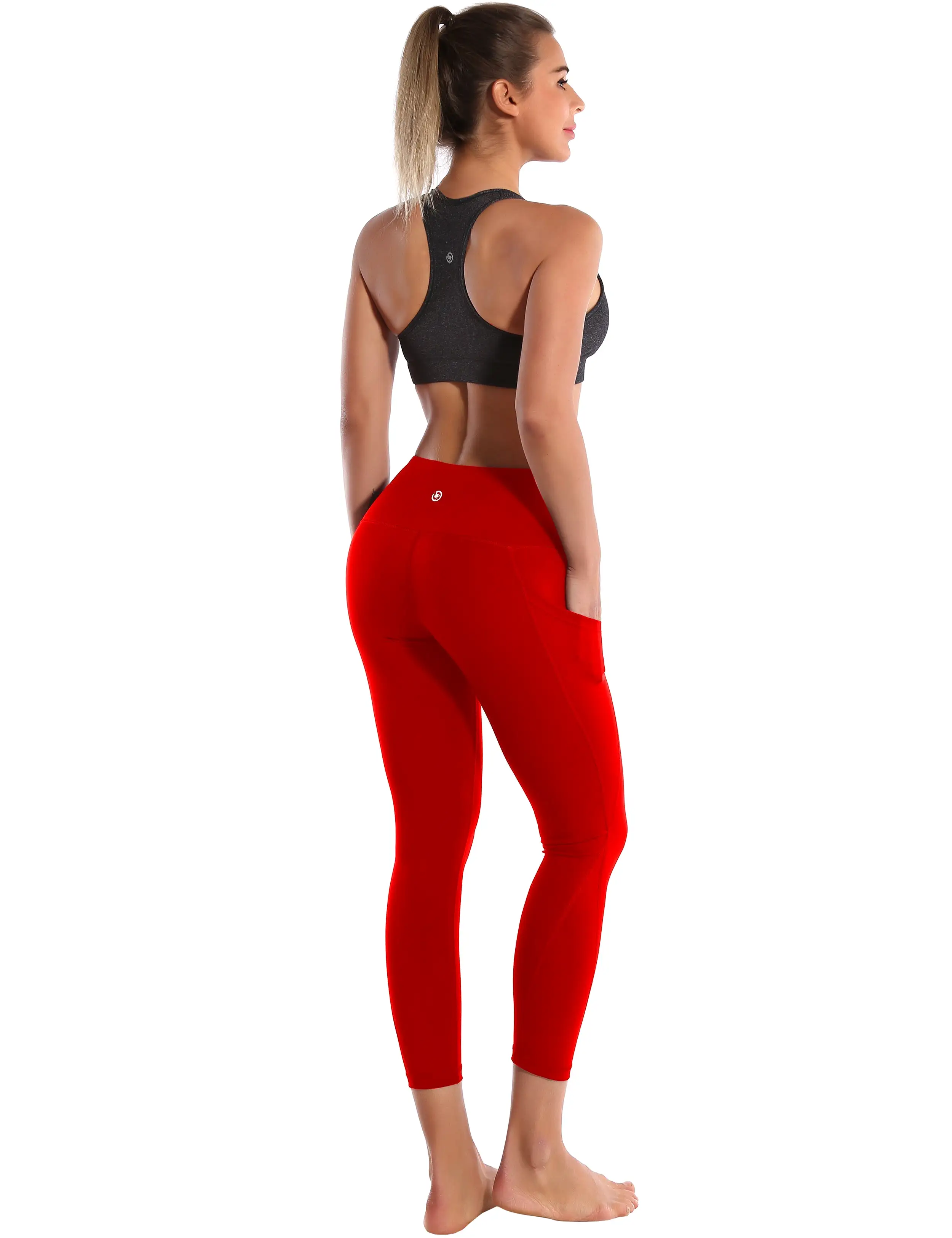 22 High Waist Side Pockets Capris scarlet_yogastudio