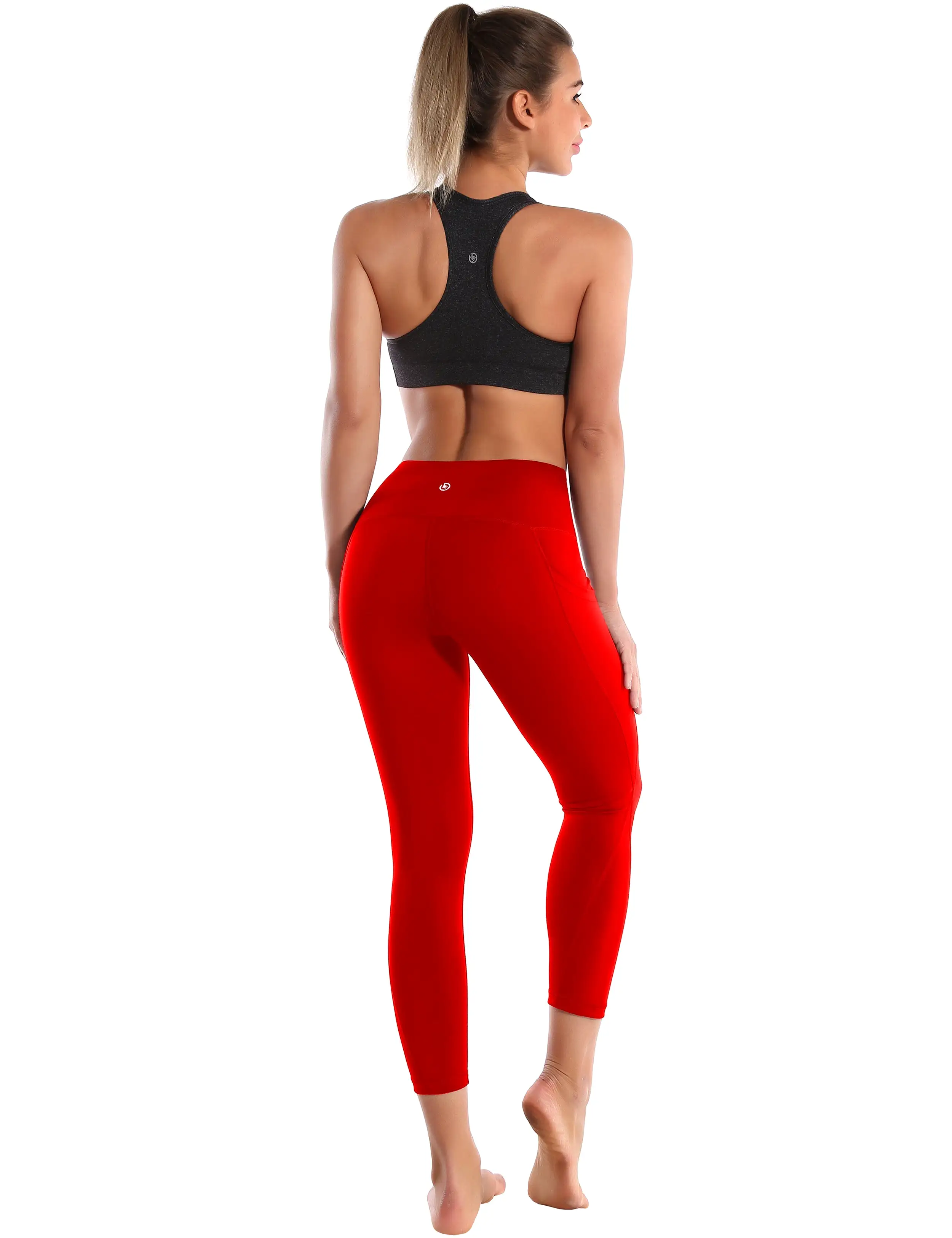 22 High Waist Side Pockets Capris scarlet_yogastudio