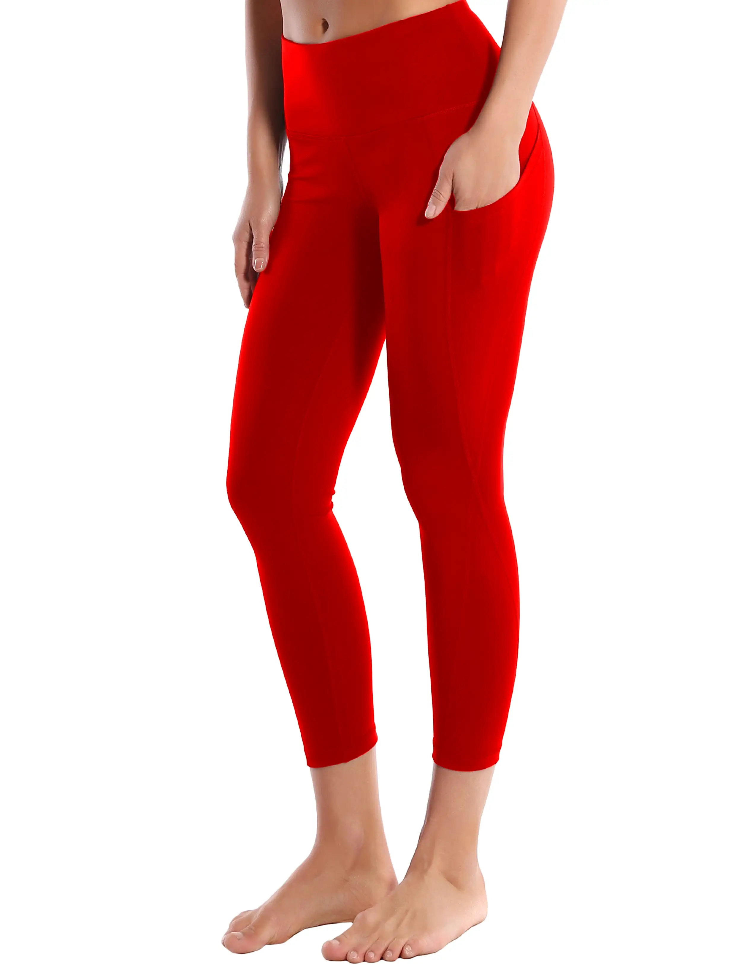 22 High Waist Side Pockets Capris scarlet_yogastudio