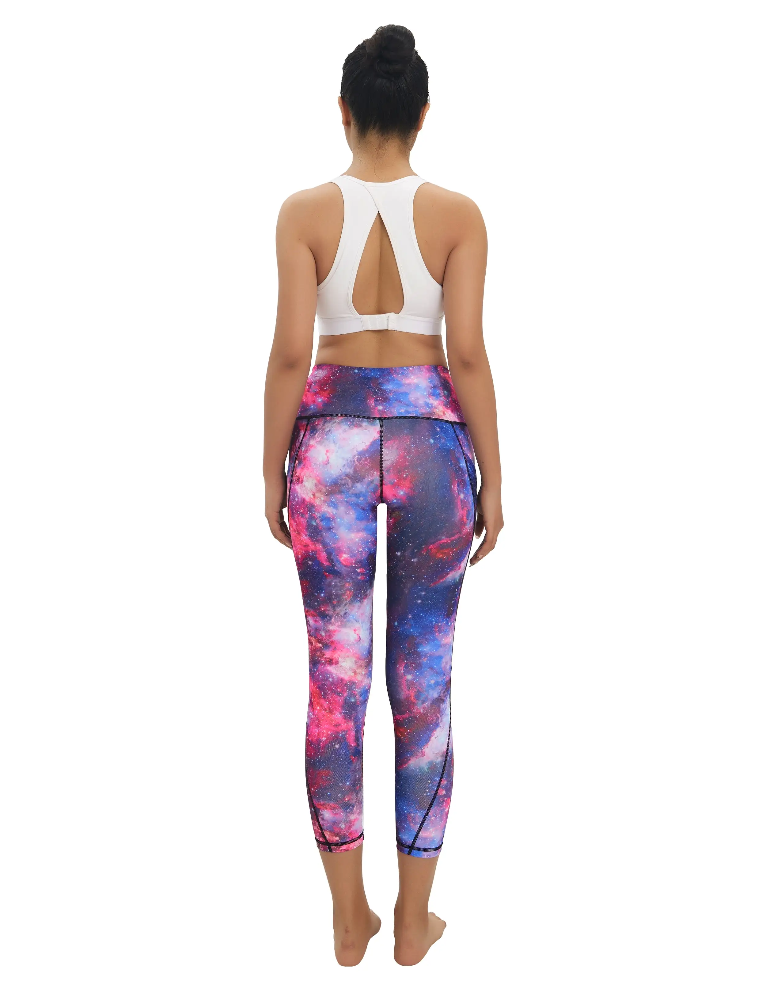 22 Printed Side Pockets Capris galaxy_yogastudio