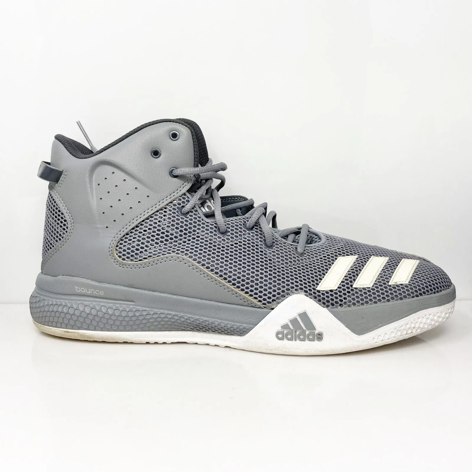 Adidas Mens Dual Threat BB 2 AQ7754 Gray Basketball Shoes Sneakers Size 14