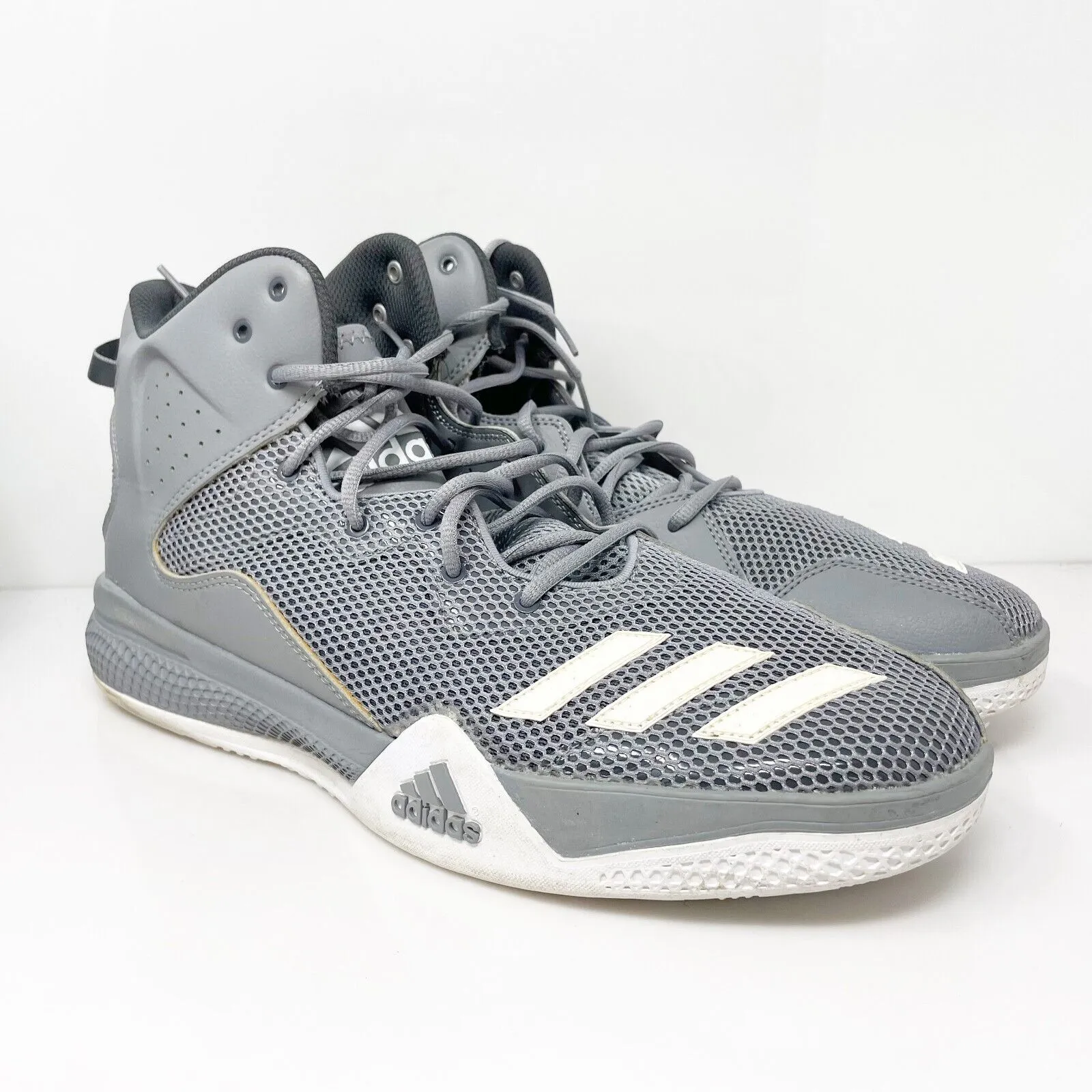 Adidas Mens Dual Threat BB 2 AQ7754 Gray Basketball Shoes Sneakers Size 14