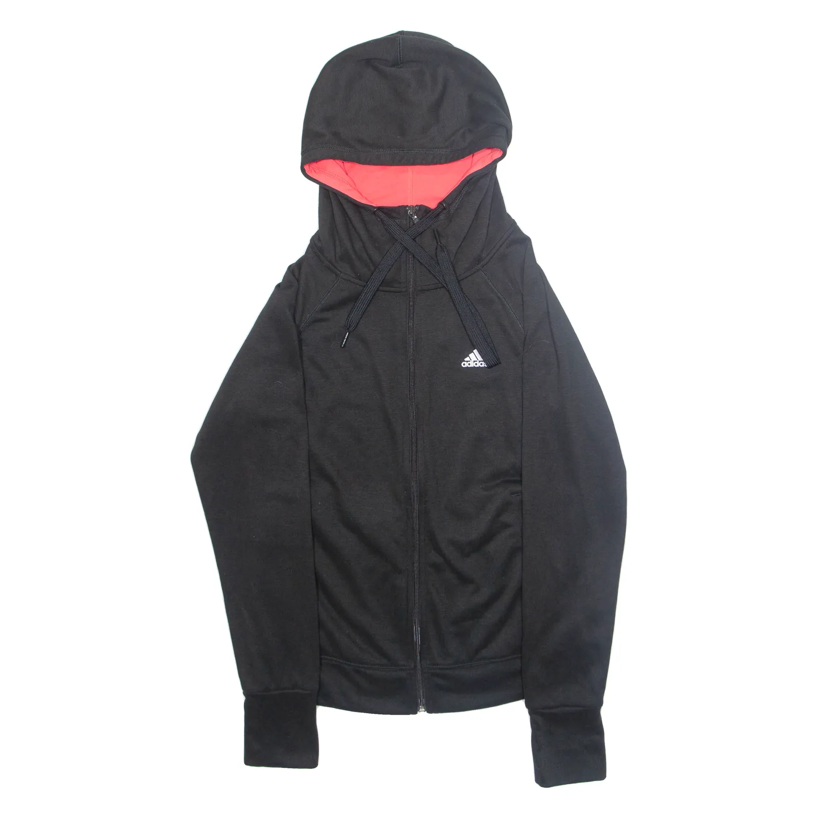 ADIDAS Womens Black Hoodie Full Zip S