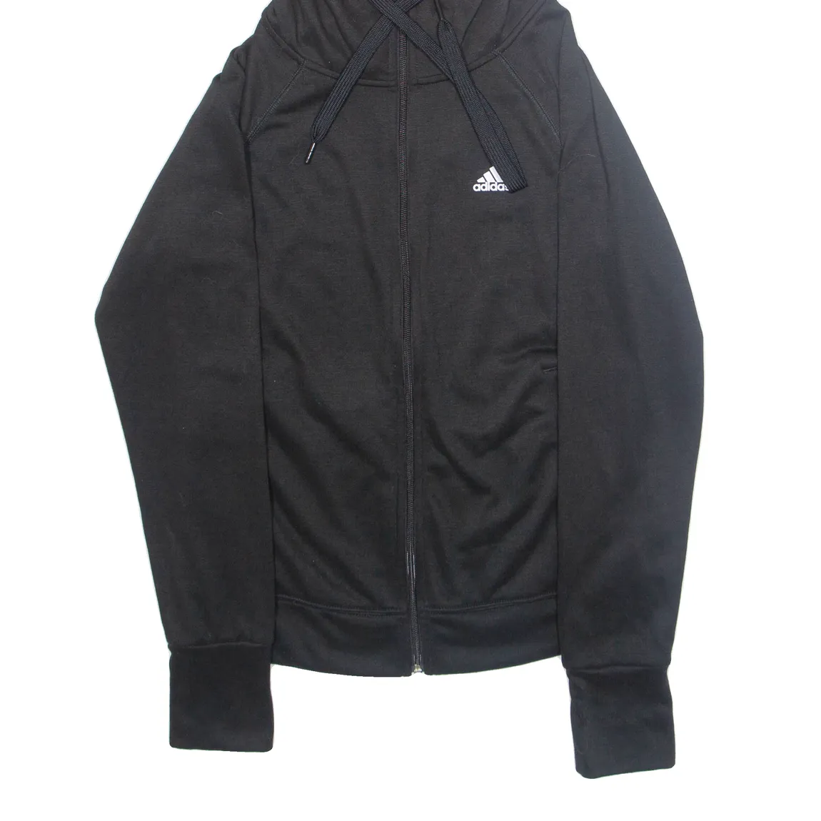 ADIDAS Womens Black Hoodie Full Zip S