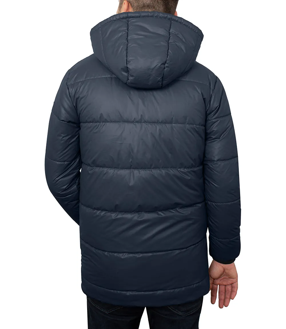 Alton Blue Mens Puffer Coat With Hood - Parka Winter Jacket 