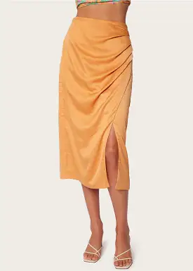 Apricot Sunset Midi Skirt