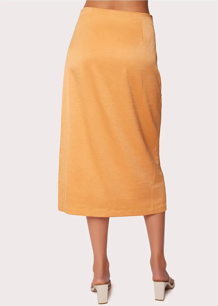 Apricot Sunset Midi Skirt