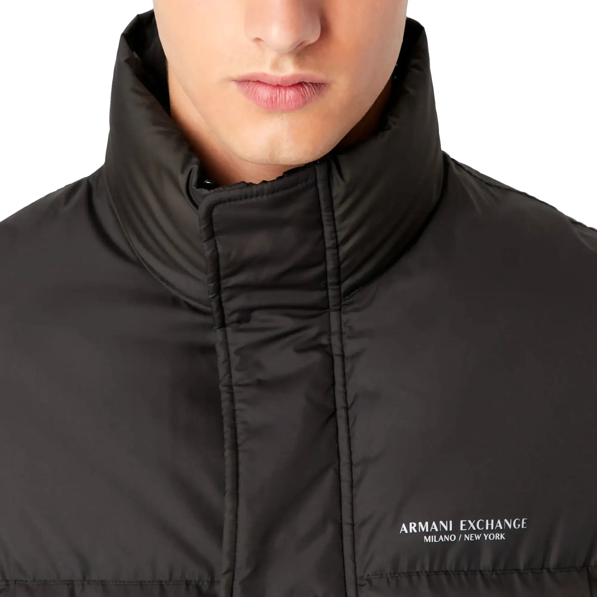 Armani Exchange Duck Down Filled Fur Collar Parka - Black