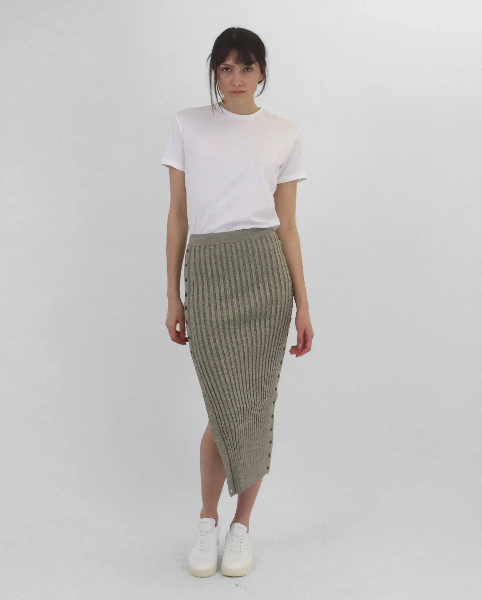 ASHTON MIDI SKIRT / NOUGAT MULTI