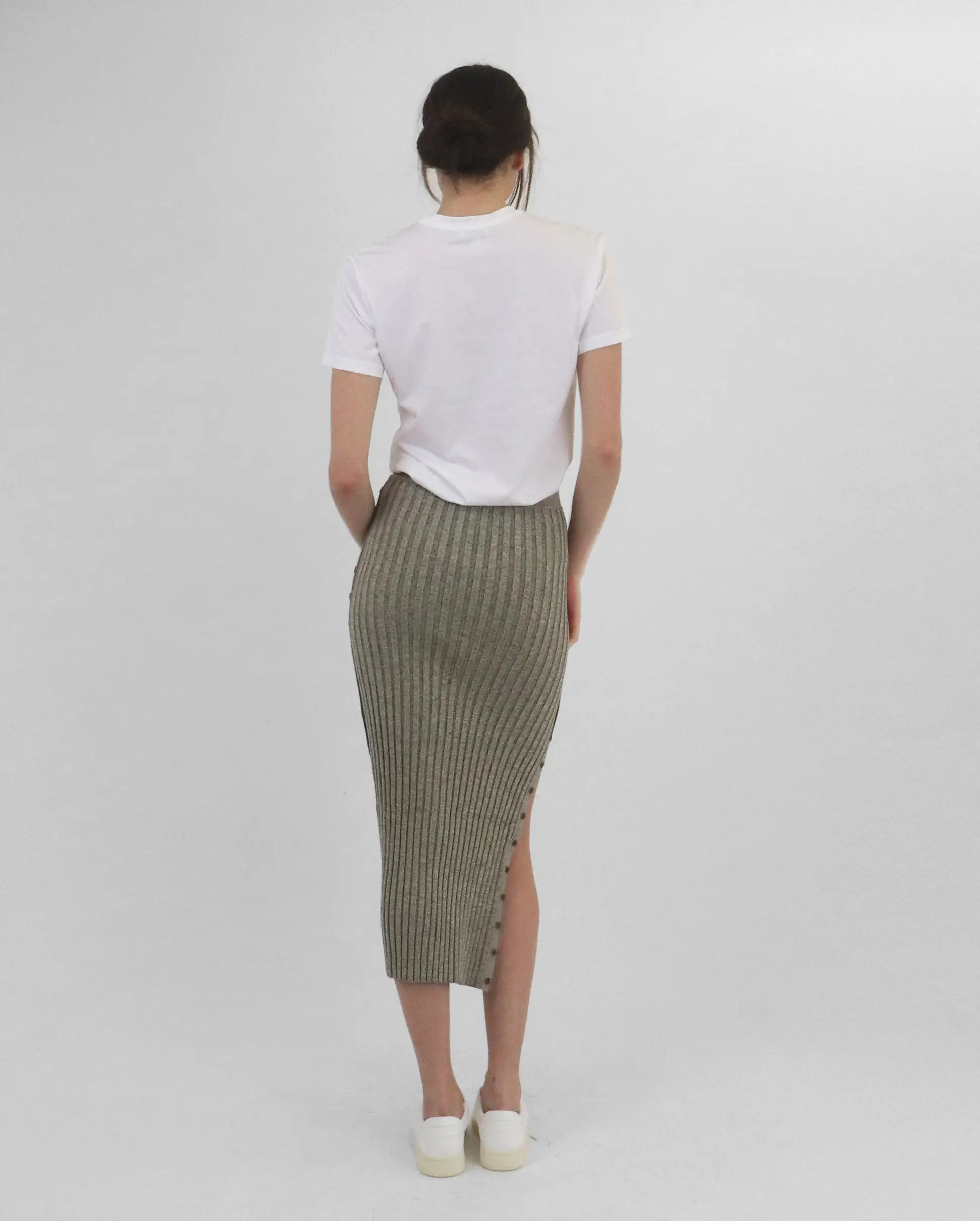 ASHTON MIDI SKIRT / NOUGAT MULTI