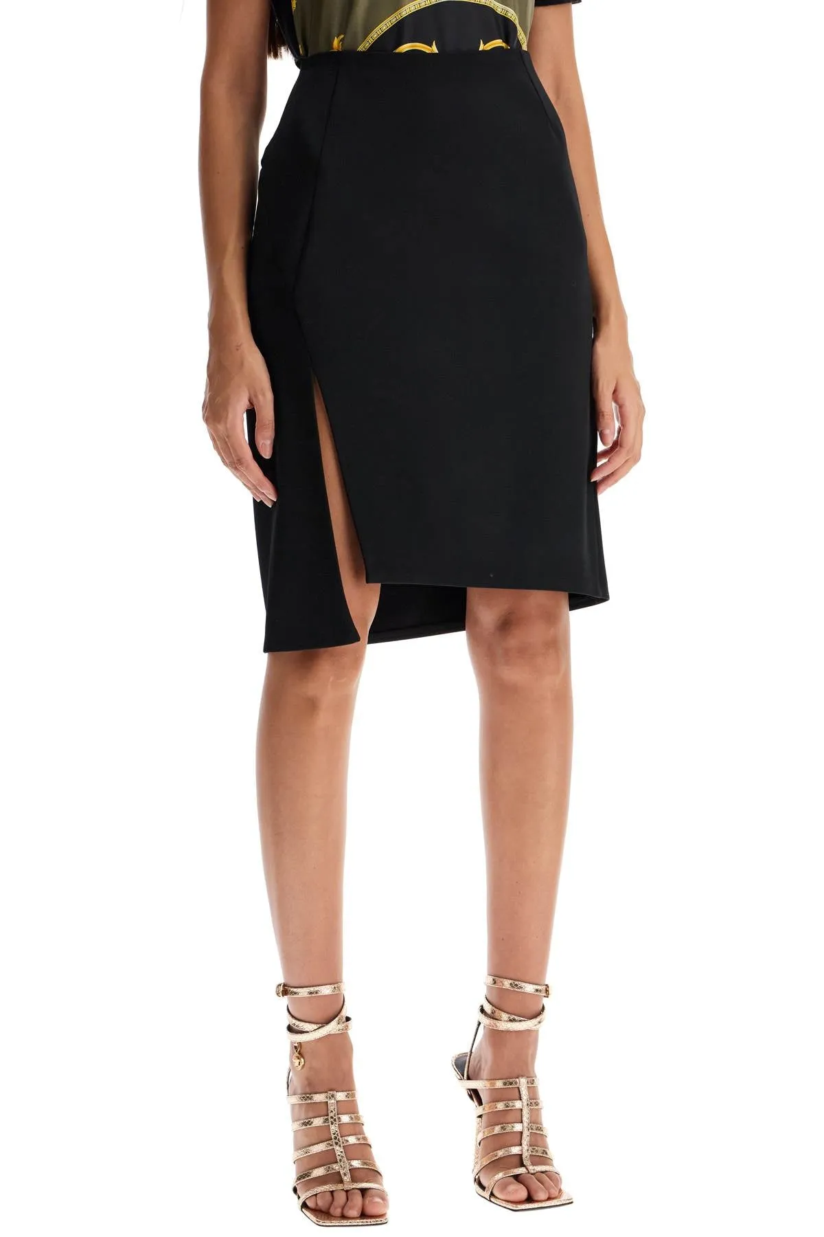 asymmetric midi skirt 1015704 1A04649 BLACK