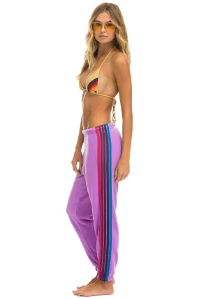 Aviator Nation 5 STRIPE SWEATPANTS - NEON PURPLE // PINK PURPLE